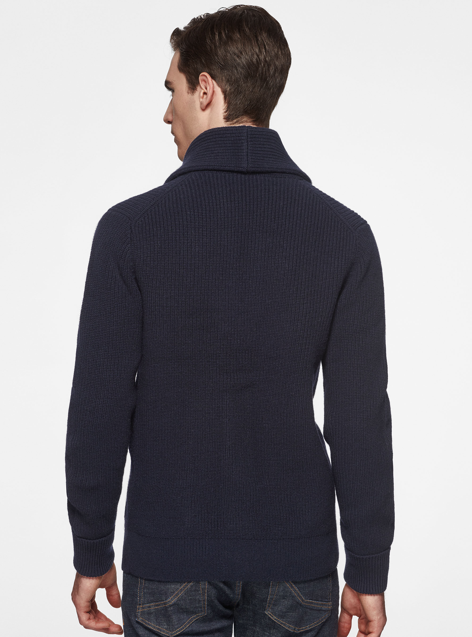 Pure merino wool shawl knit cardigan | Gutteridge | Men's Sale