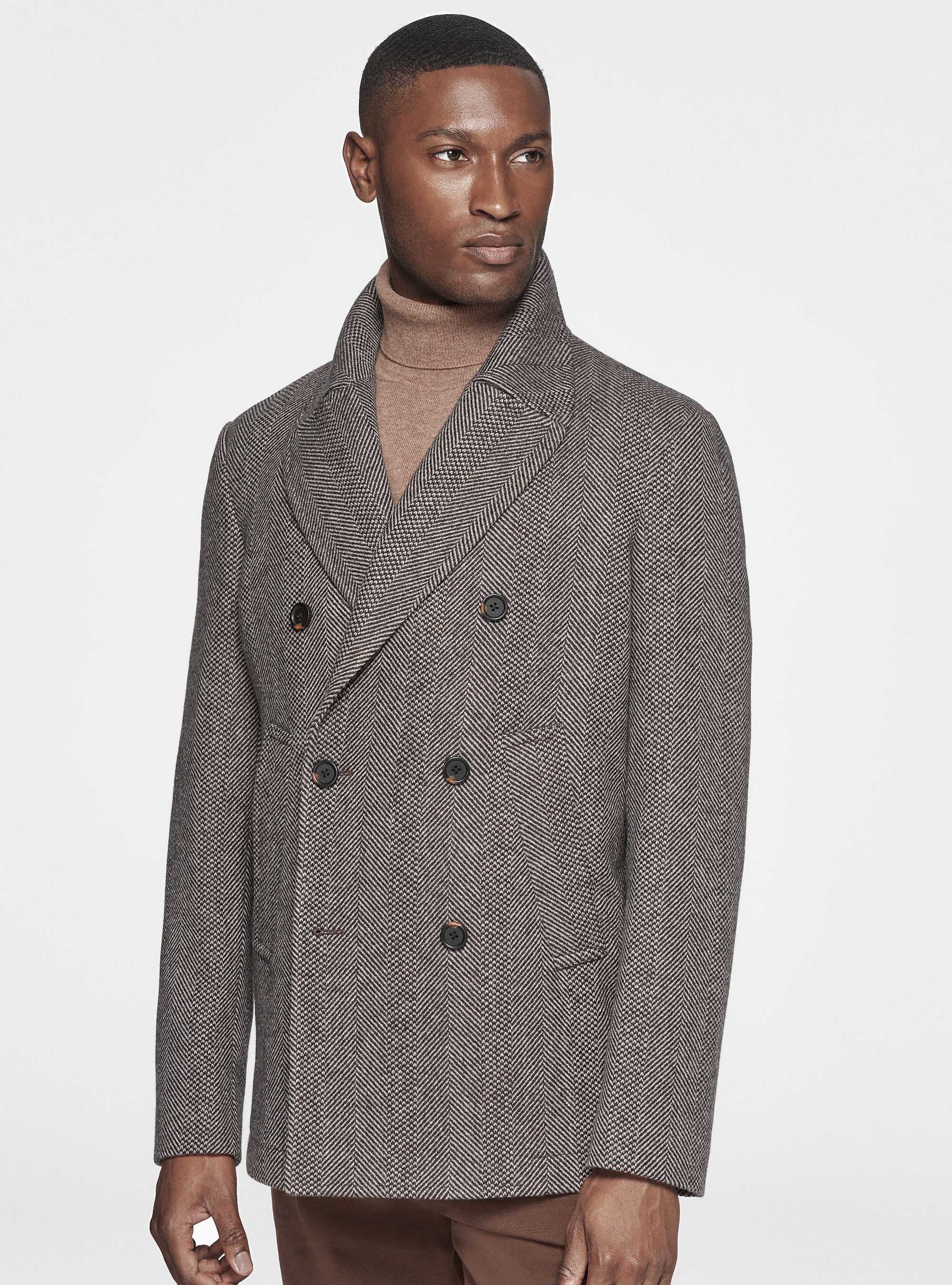 Herringbone pea coat new arrivals