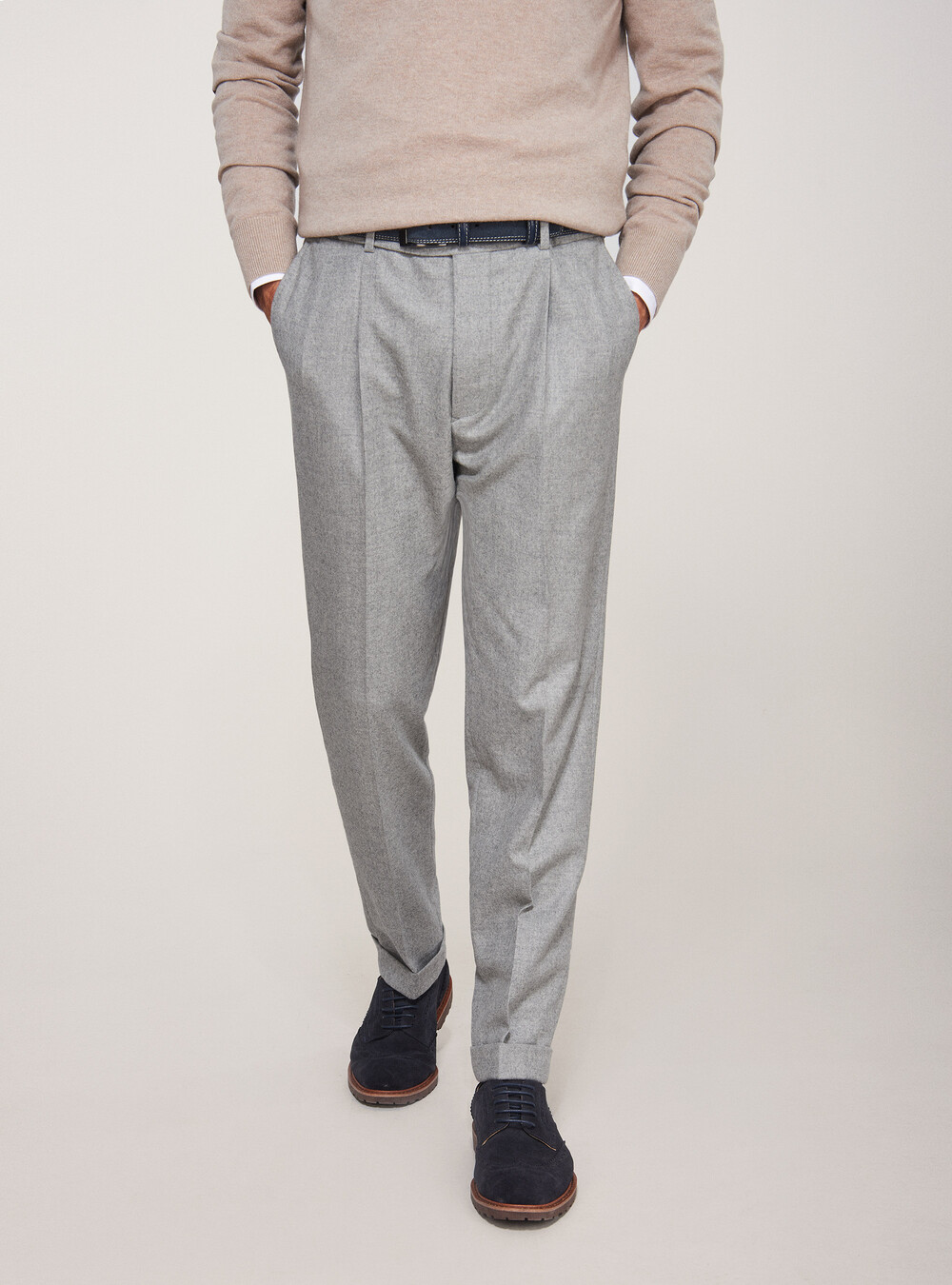 Flanella Pantalone Gessato Outfit Uomo PANTALONE UOMO GRIGIO