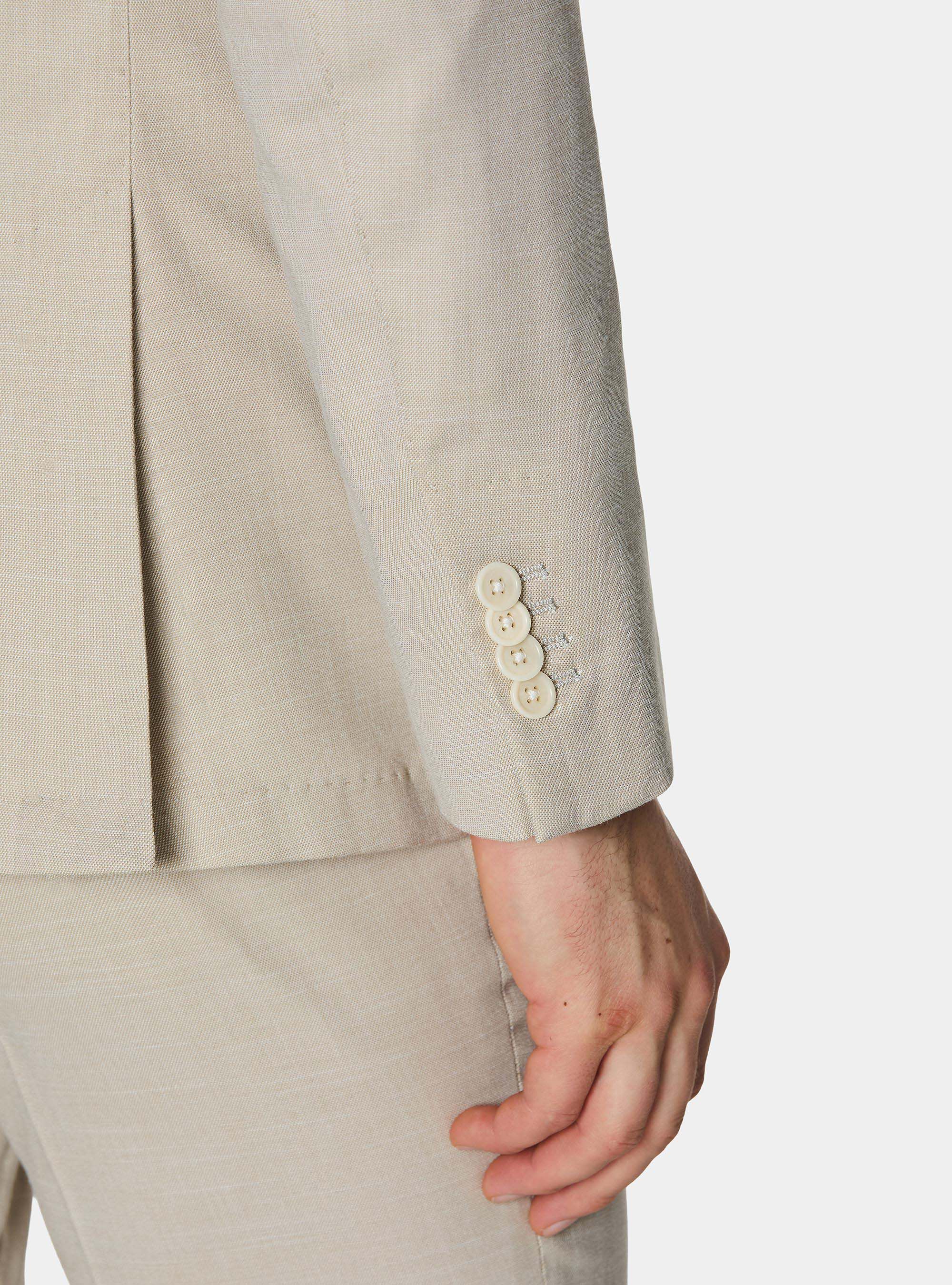 Giacca abito in tessuto fiammato, SABBIA