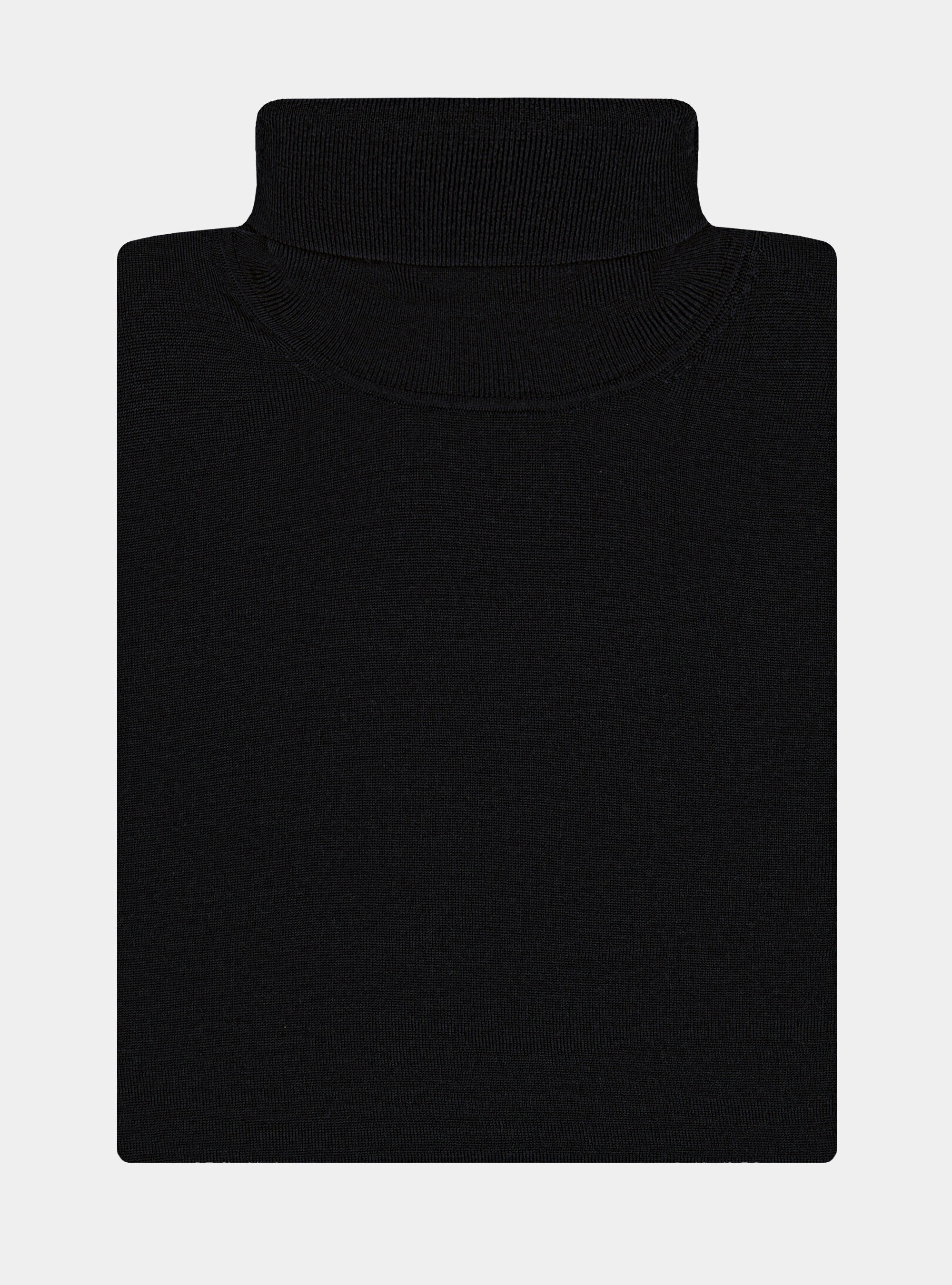 Turtleneck in pure extra-fine merino wool, BLACK