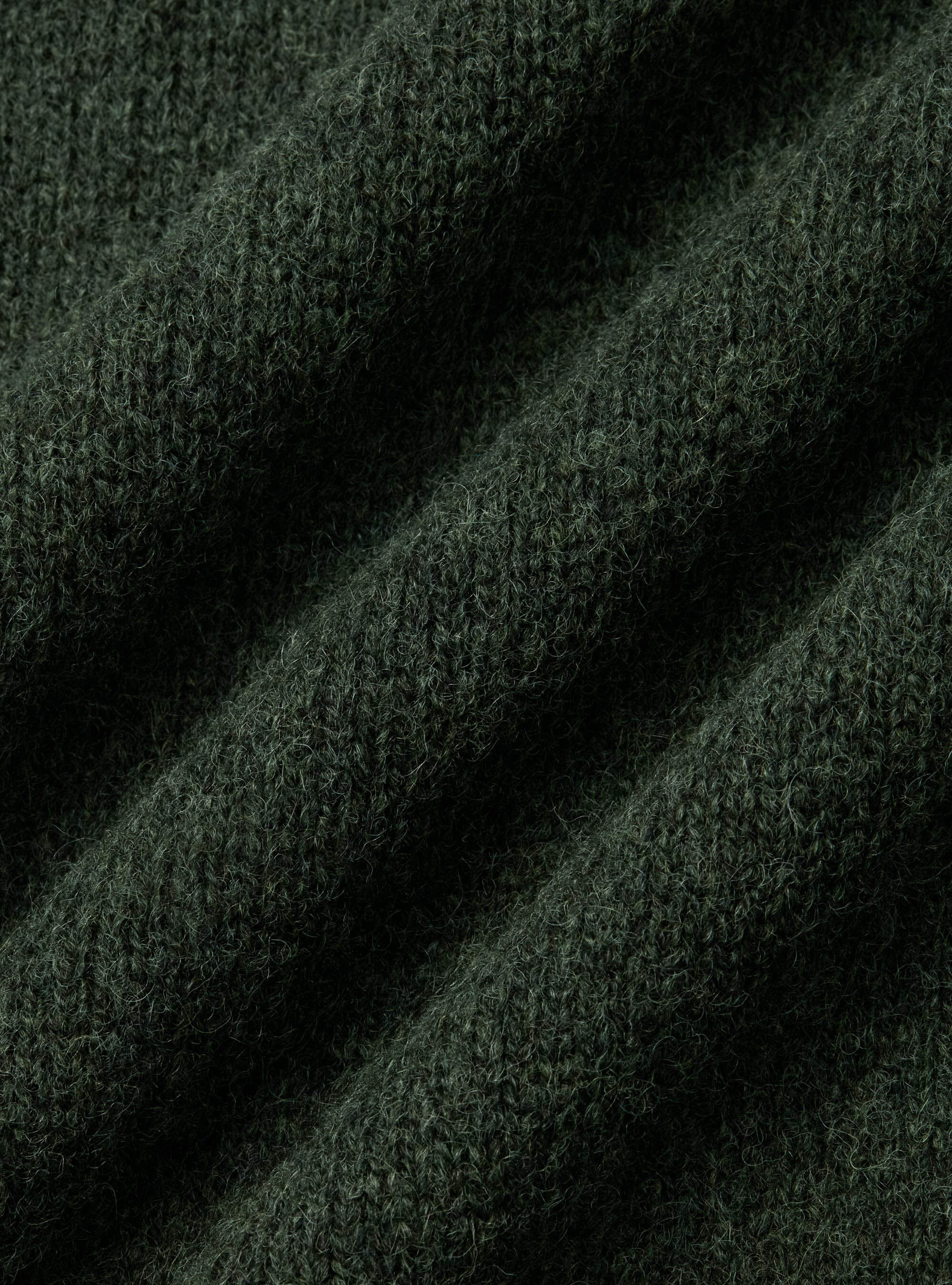 Pure Shetland wool crewneck sweater, GREEN