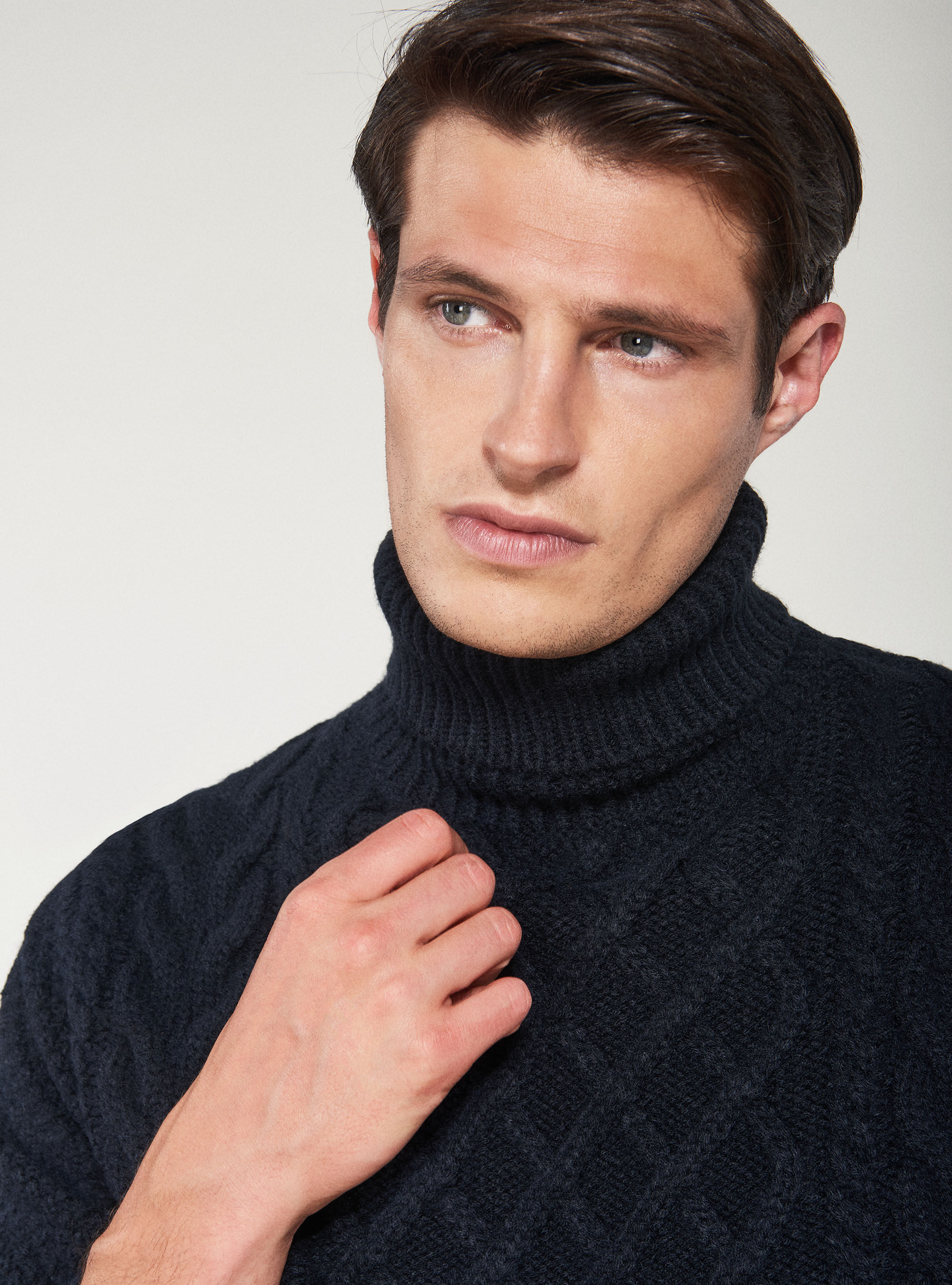 Mens thick wool hot sale turtleneck sweater