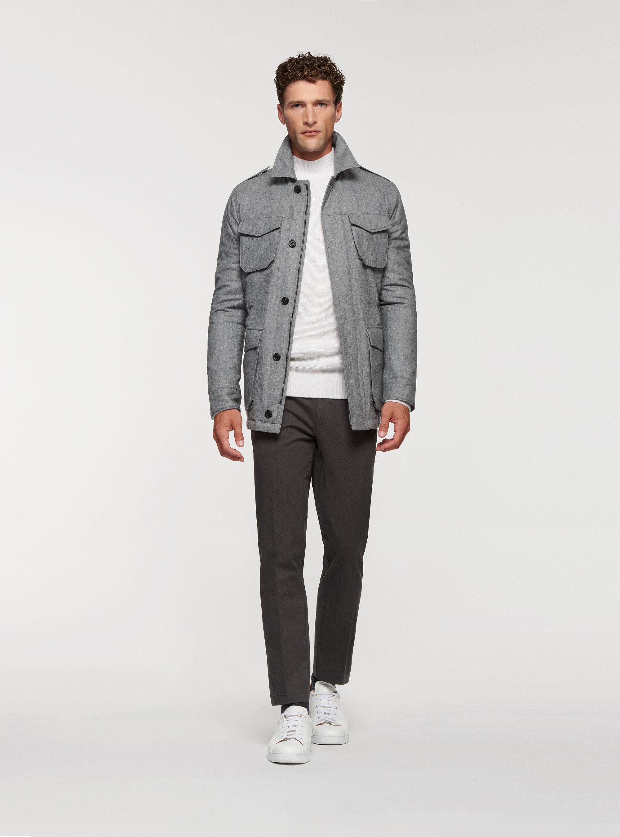 Mens grey top field jacket