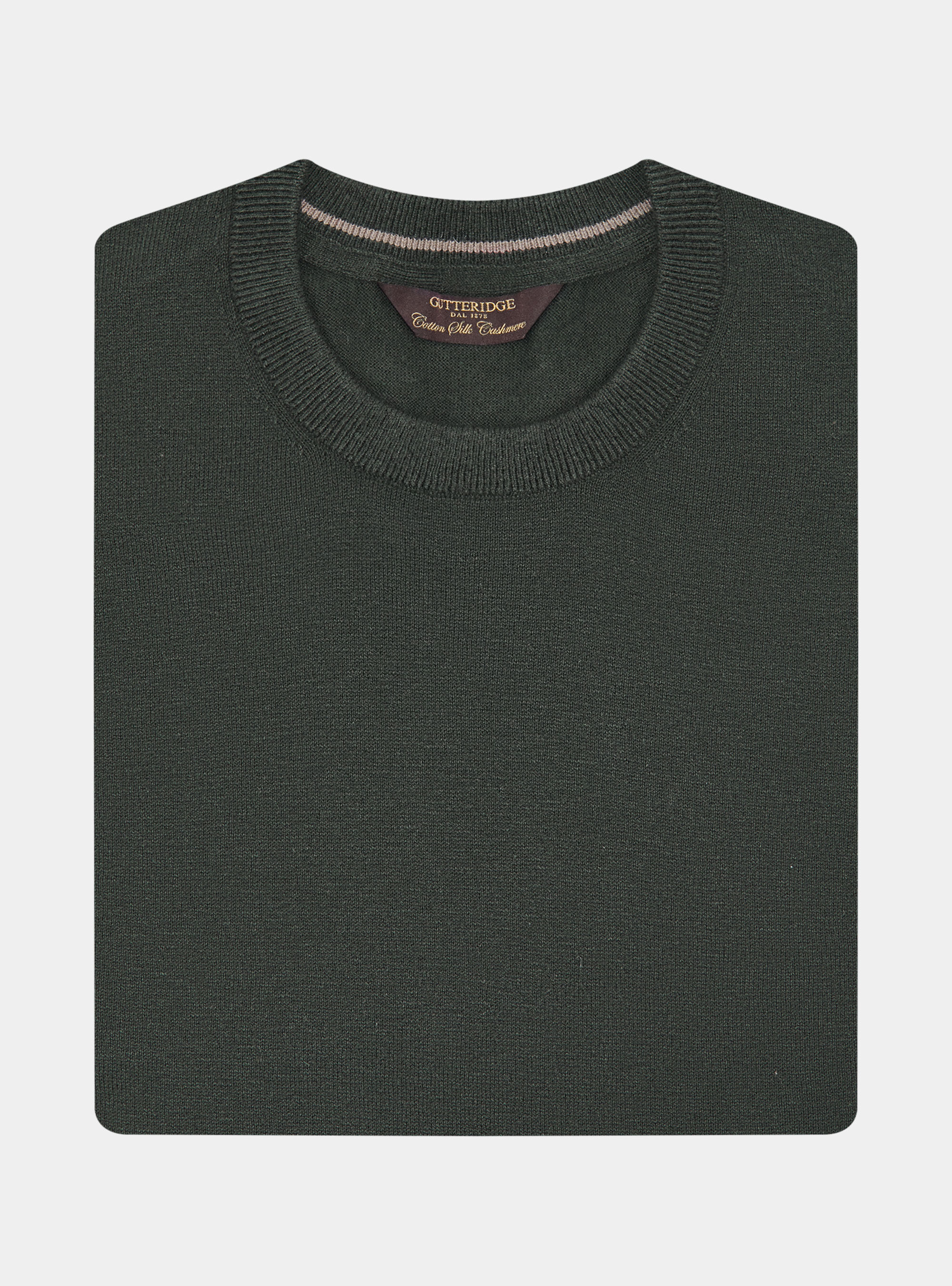 Maglia girocollo in cotone seta e cashmere, MILITARE 0609C