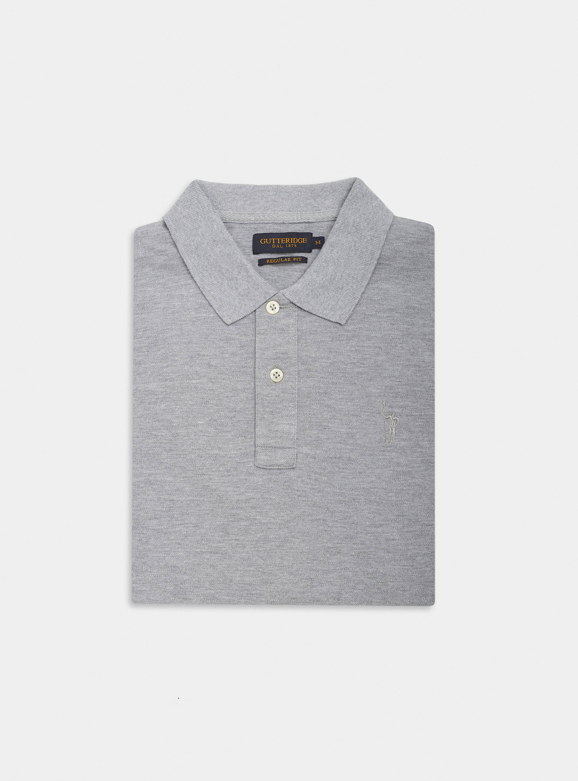Polo classica con ricamo, GRIGIO CHIARO