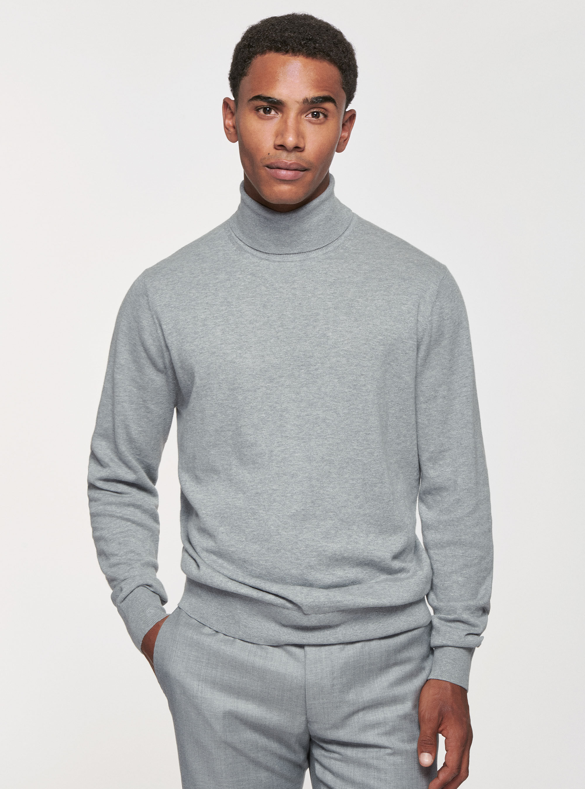 Silk and cashmere cotton turtleneck