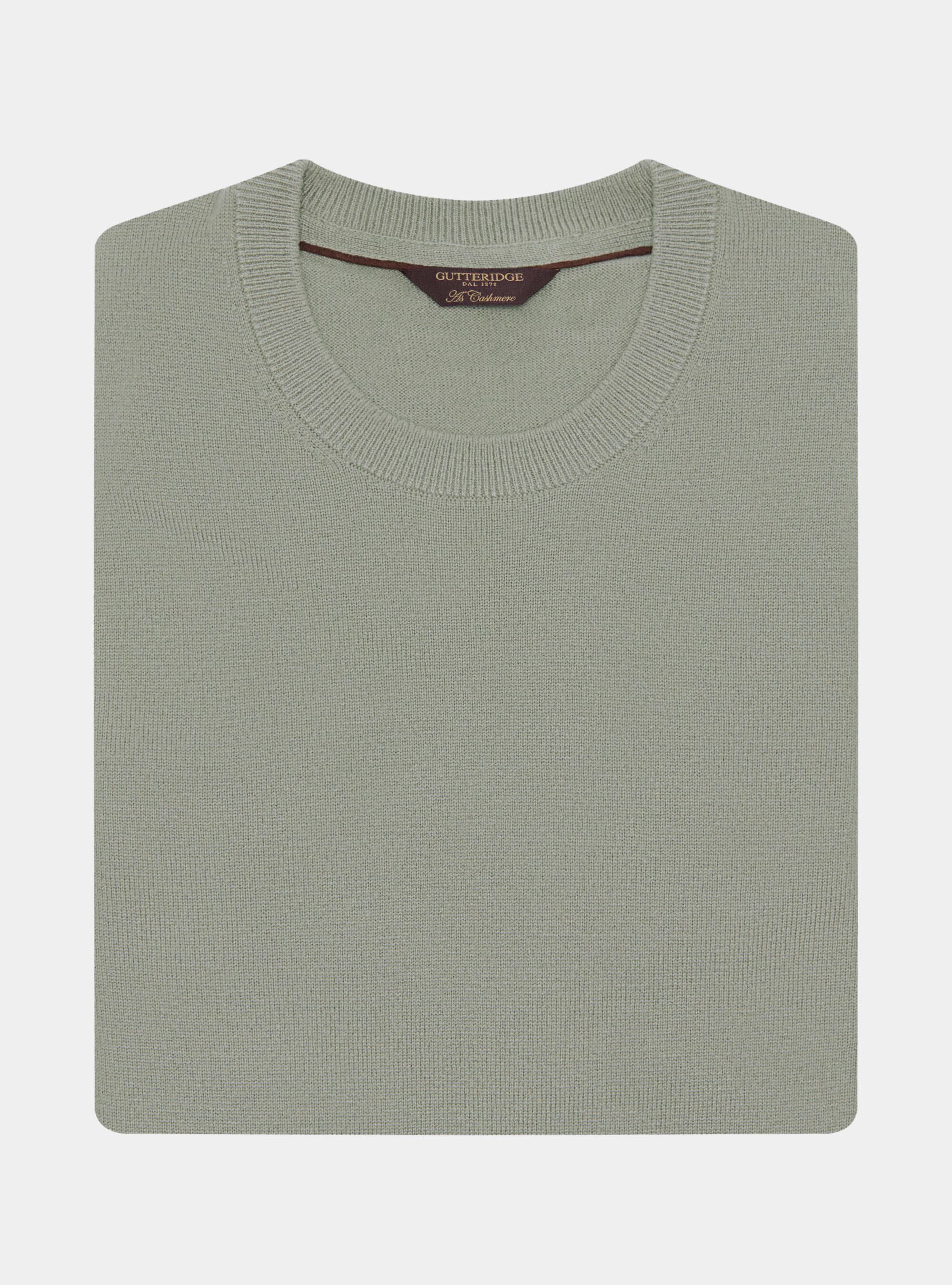 Girocollo in maglia in lana poliammide cashmere, VERDE GIADA 0655C