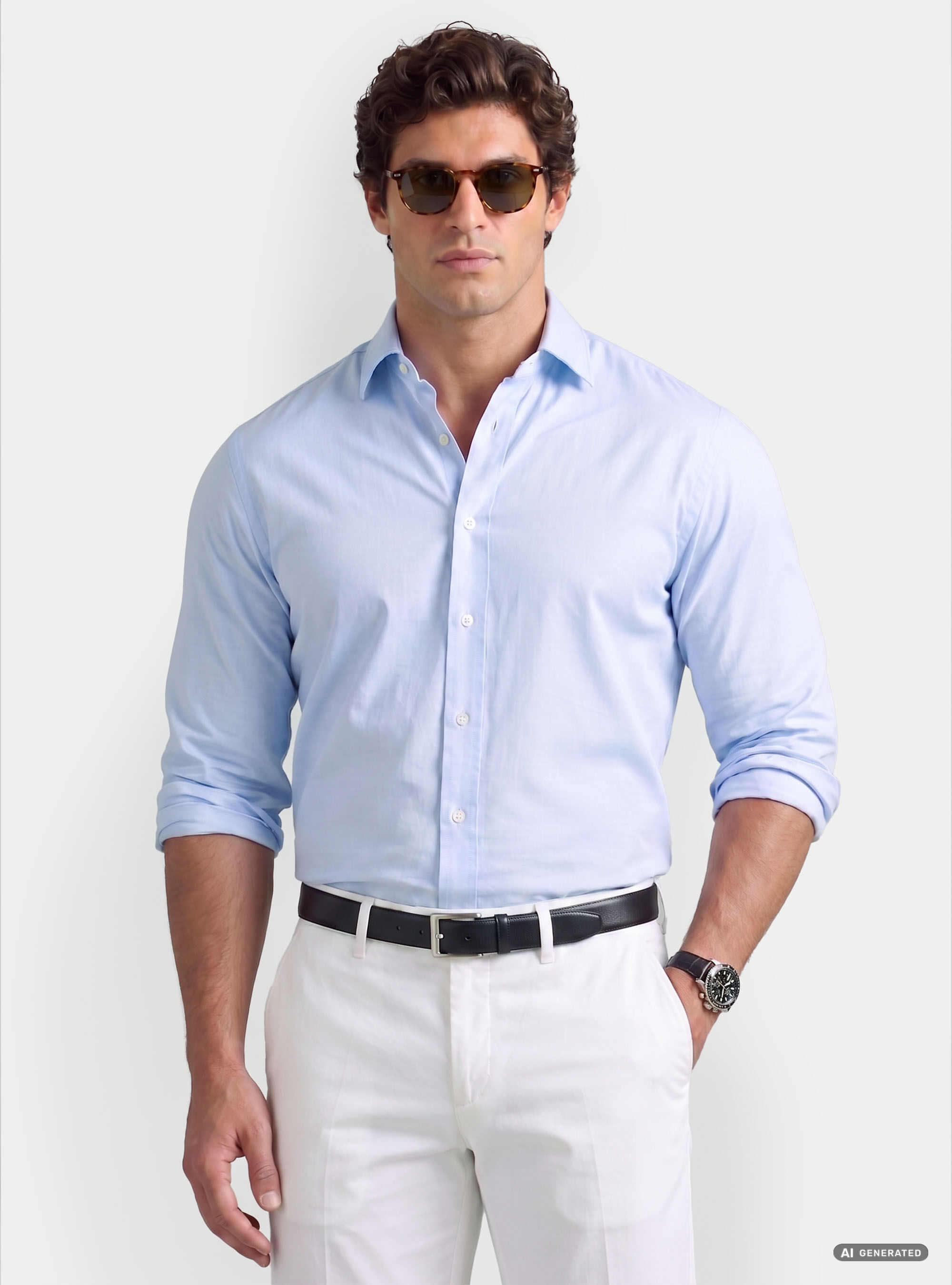 Custom-fit cotton poplin shirt