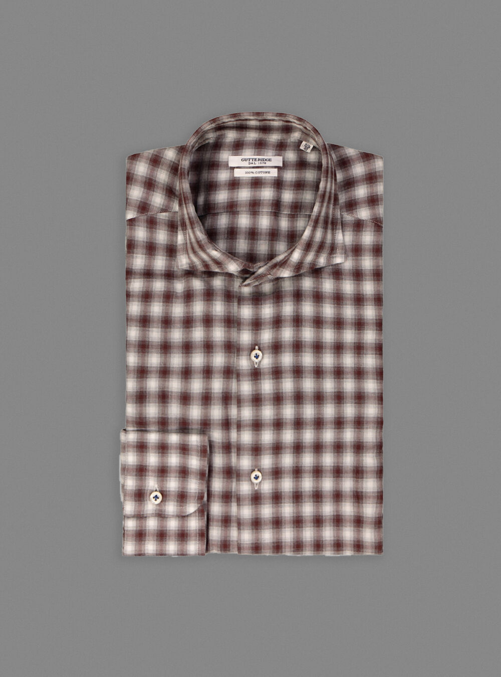 Camicia Con Collo Semiaperto In Flanella Mouline