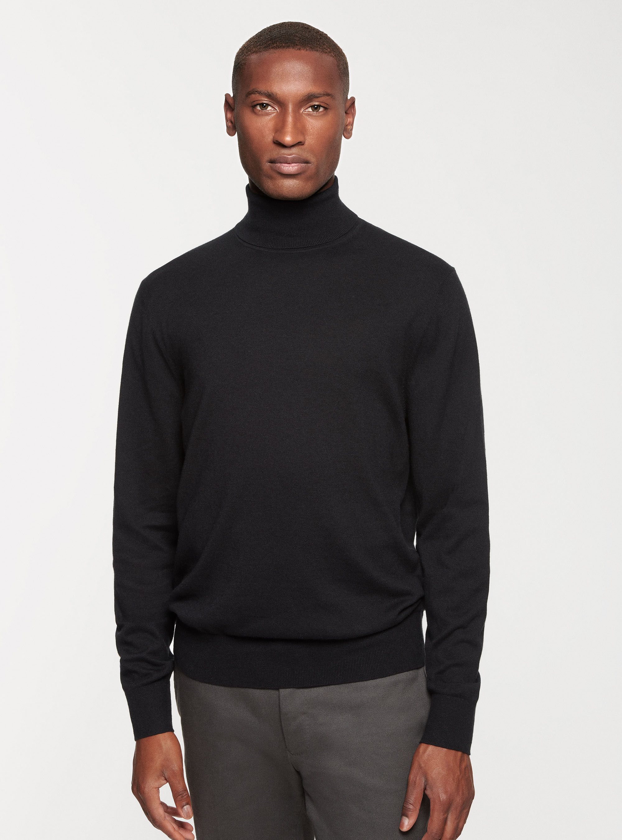 Mens black silk turtleneck shop