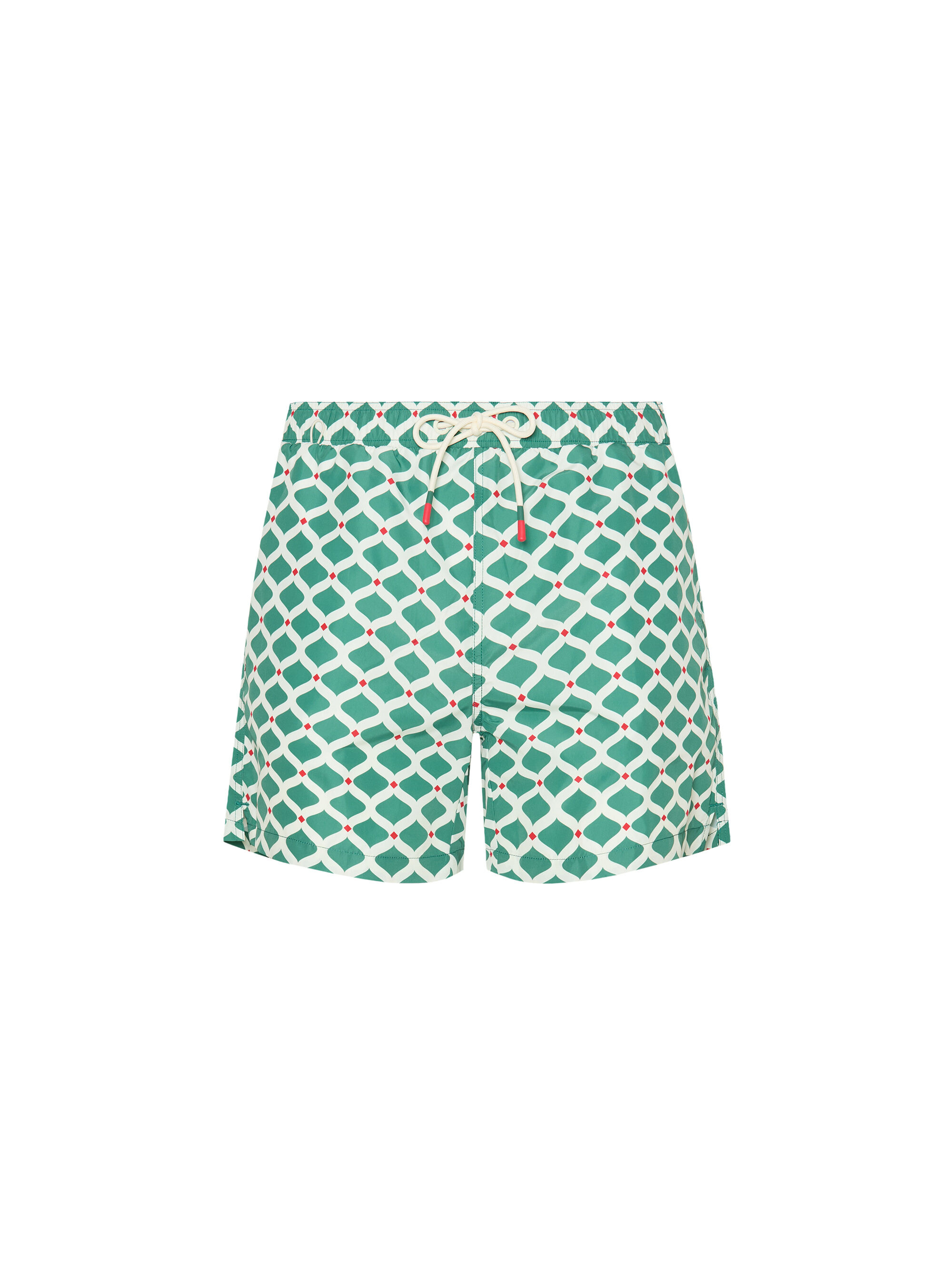 Costume da bagno stampato con fantasia geometrica, GREEN