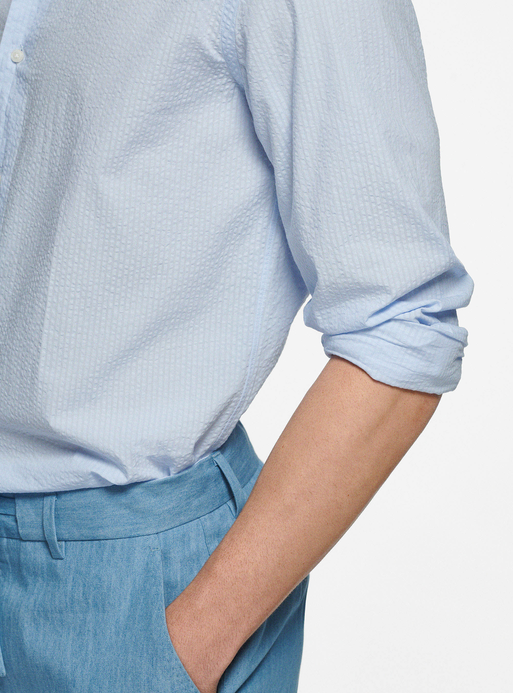 Cotton seersucker shirt