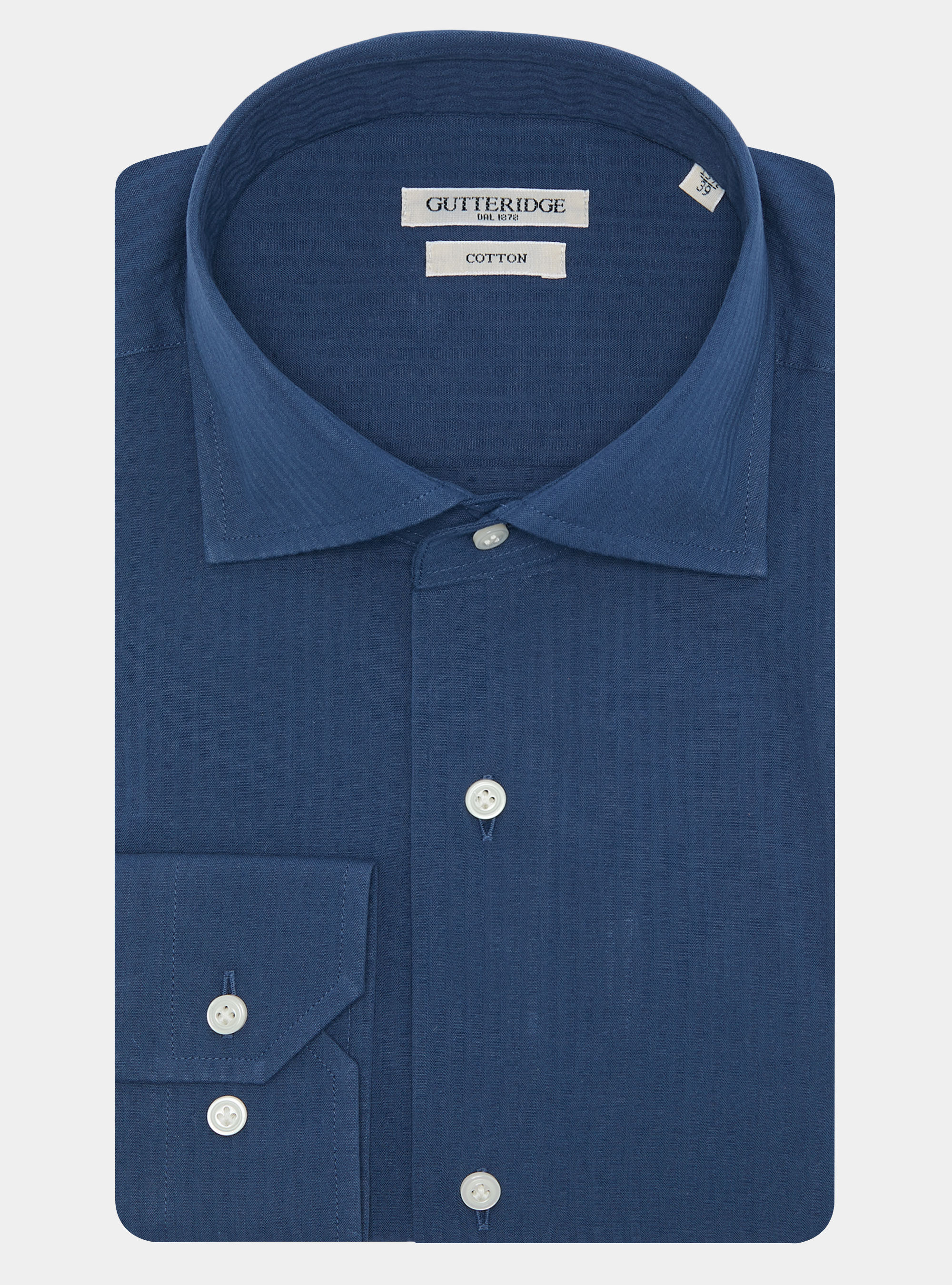Camisa seersucker de algod&oacute;n puro, 0243C DENIM