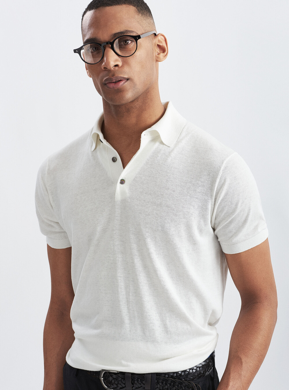 Silk and cotton polo shirt - Main Image