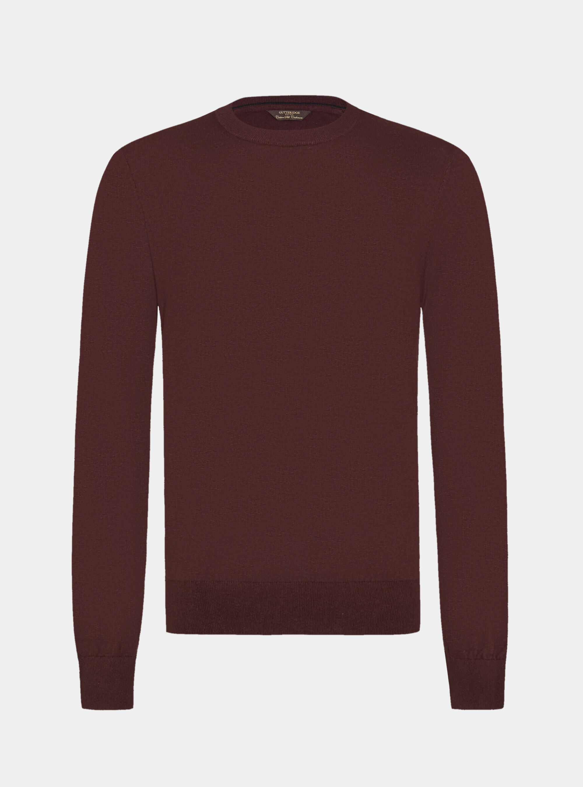 Maglia girocollo in cotone seta e cashmere, BORDEAUX