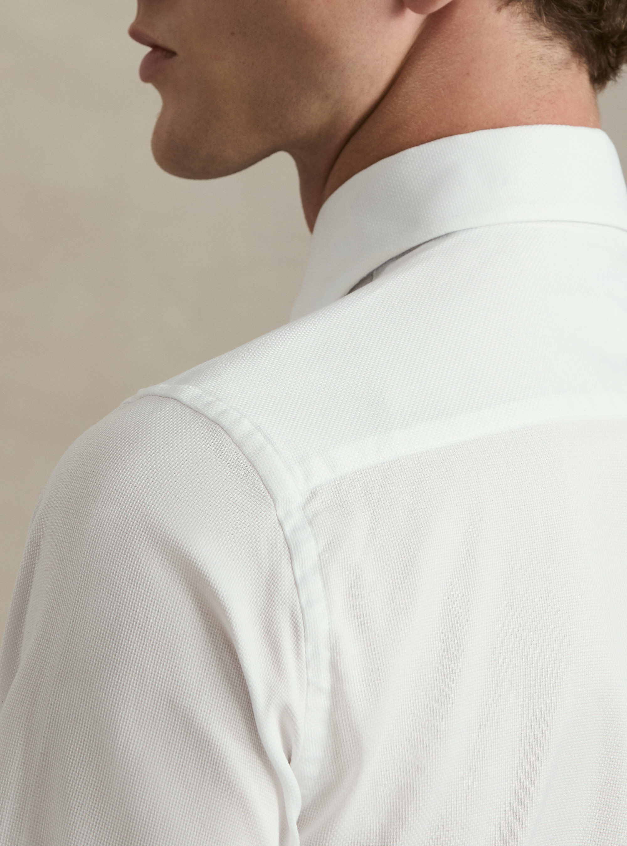 Textured cotton shirt, WHITE