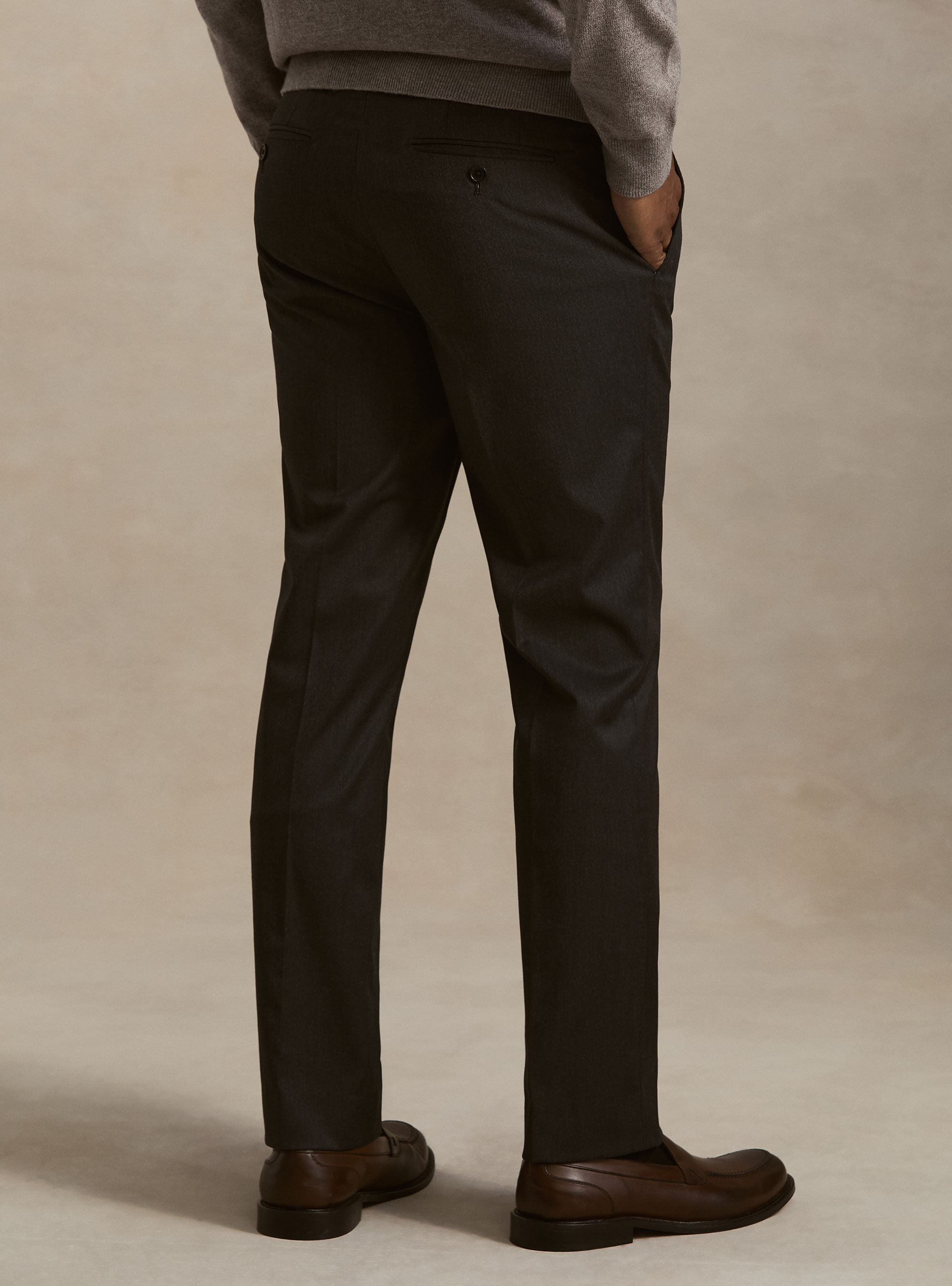 Slim fit classic suit trousers, ASPHALT GREY