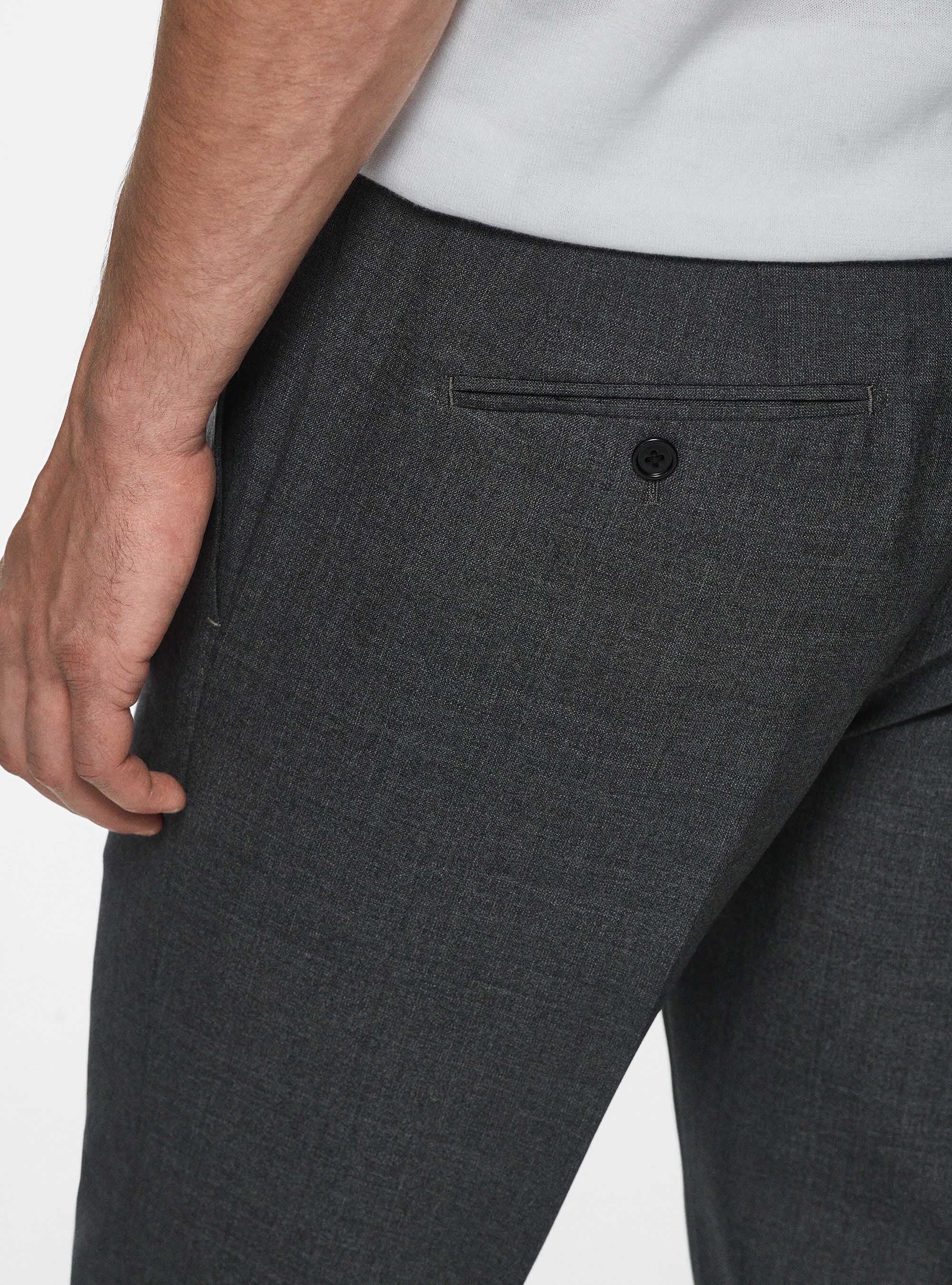 Drop 4 trousers in pure wool, ASFALTO 0112C