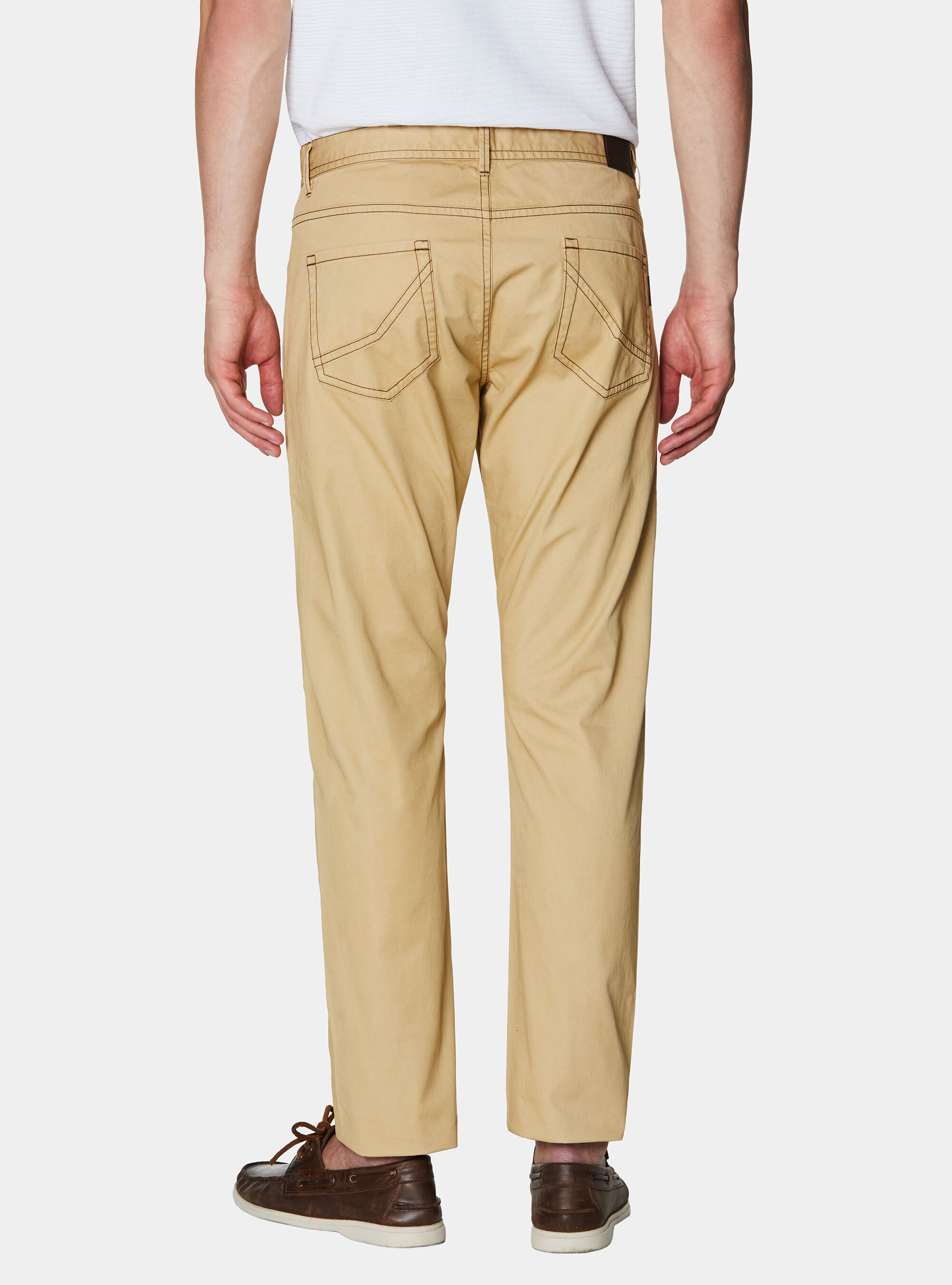 Pantaloni slim fit in cotone lavato, GIALLO CHIARO 0784C