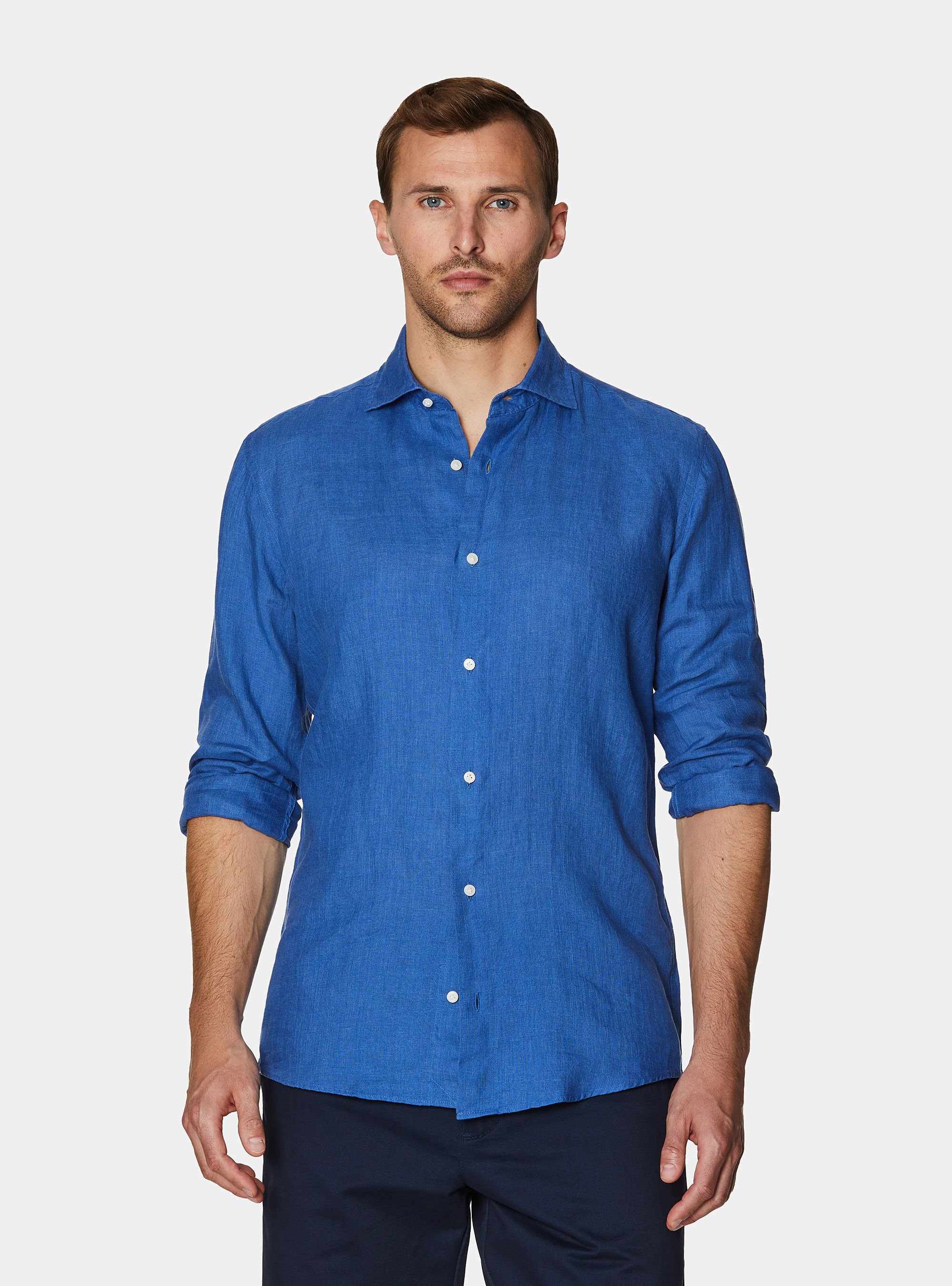 Pure linen shirt, BLUE