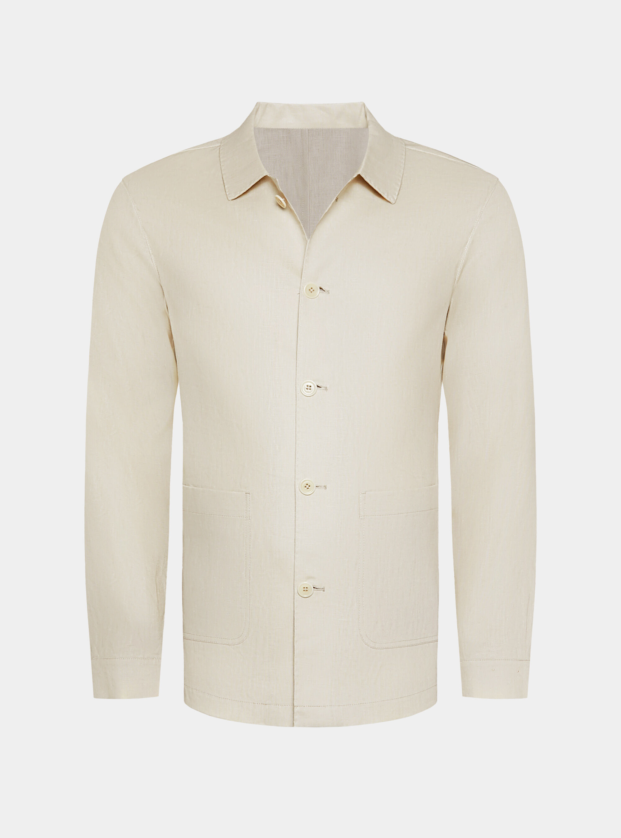 Pure linen shirt blazer, ECRU