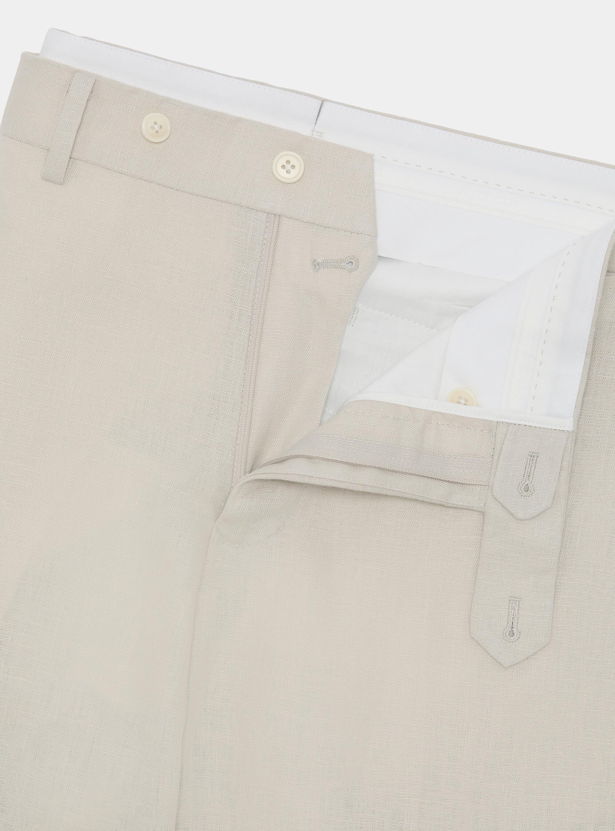 Pure linen suit trousers, ECRU