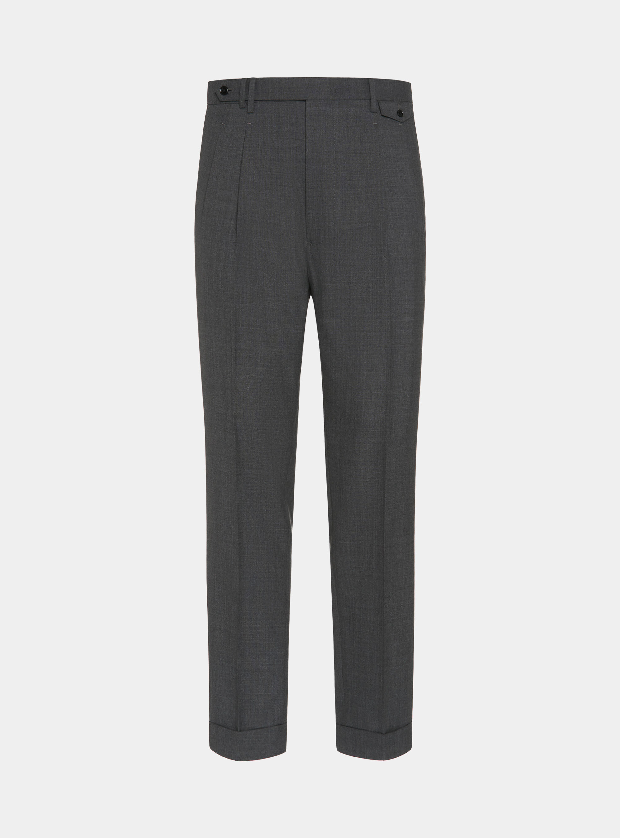 Pure wool pleat trousers, ASFALTO 0112C