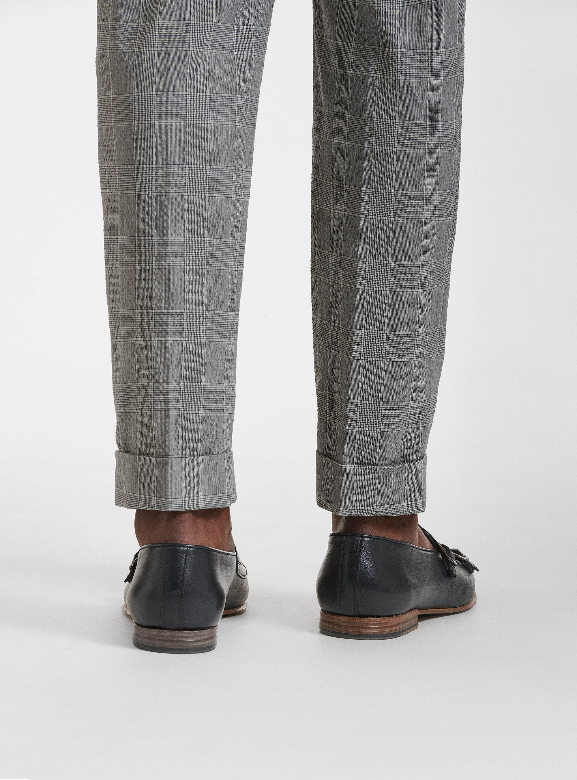 Suit trousers in 100's Zignone superfine seersucker stretch
