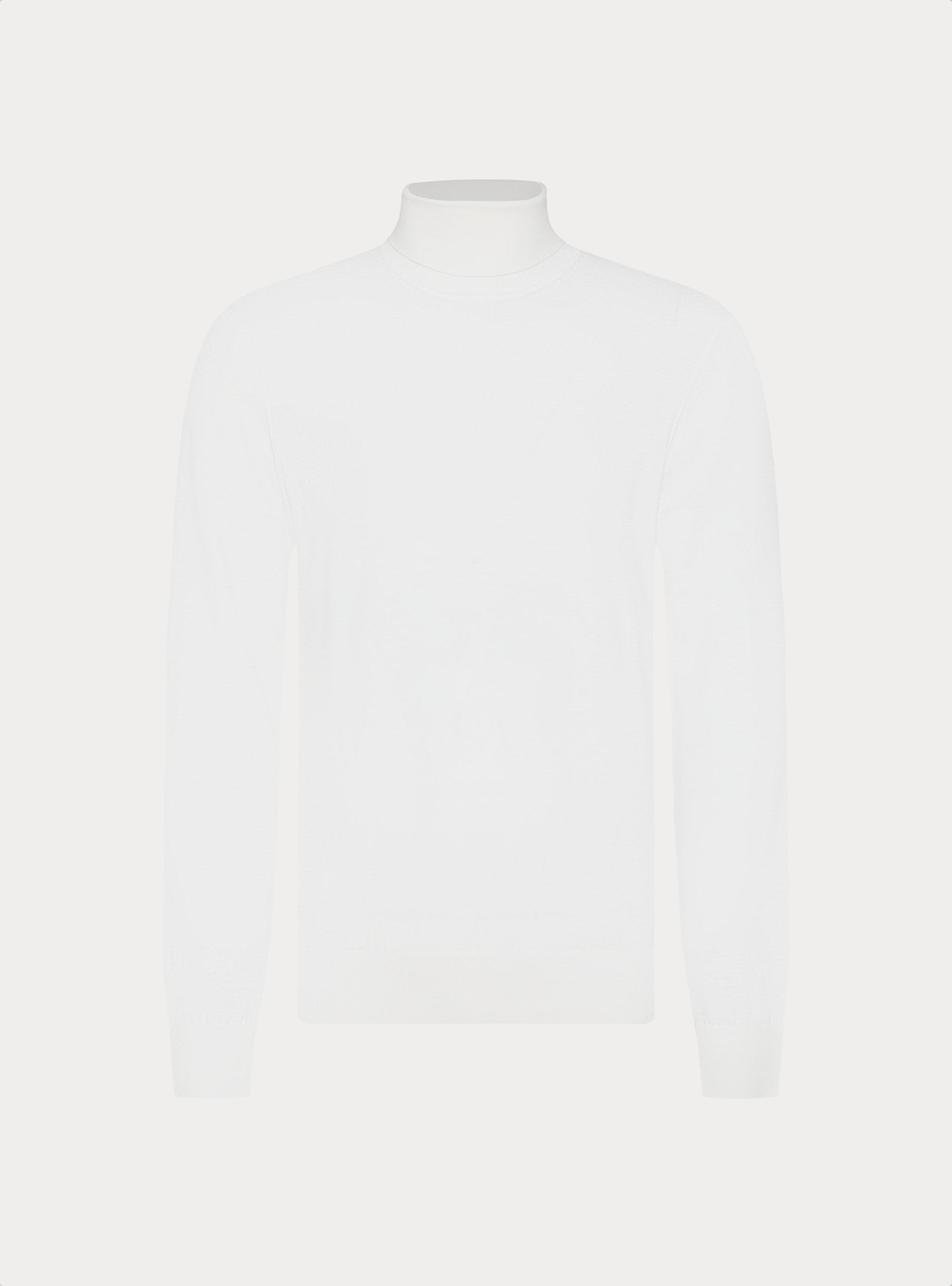 Dolcevita in cotone e cashmere, BIANCO