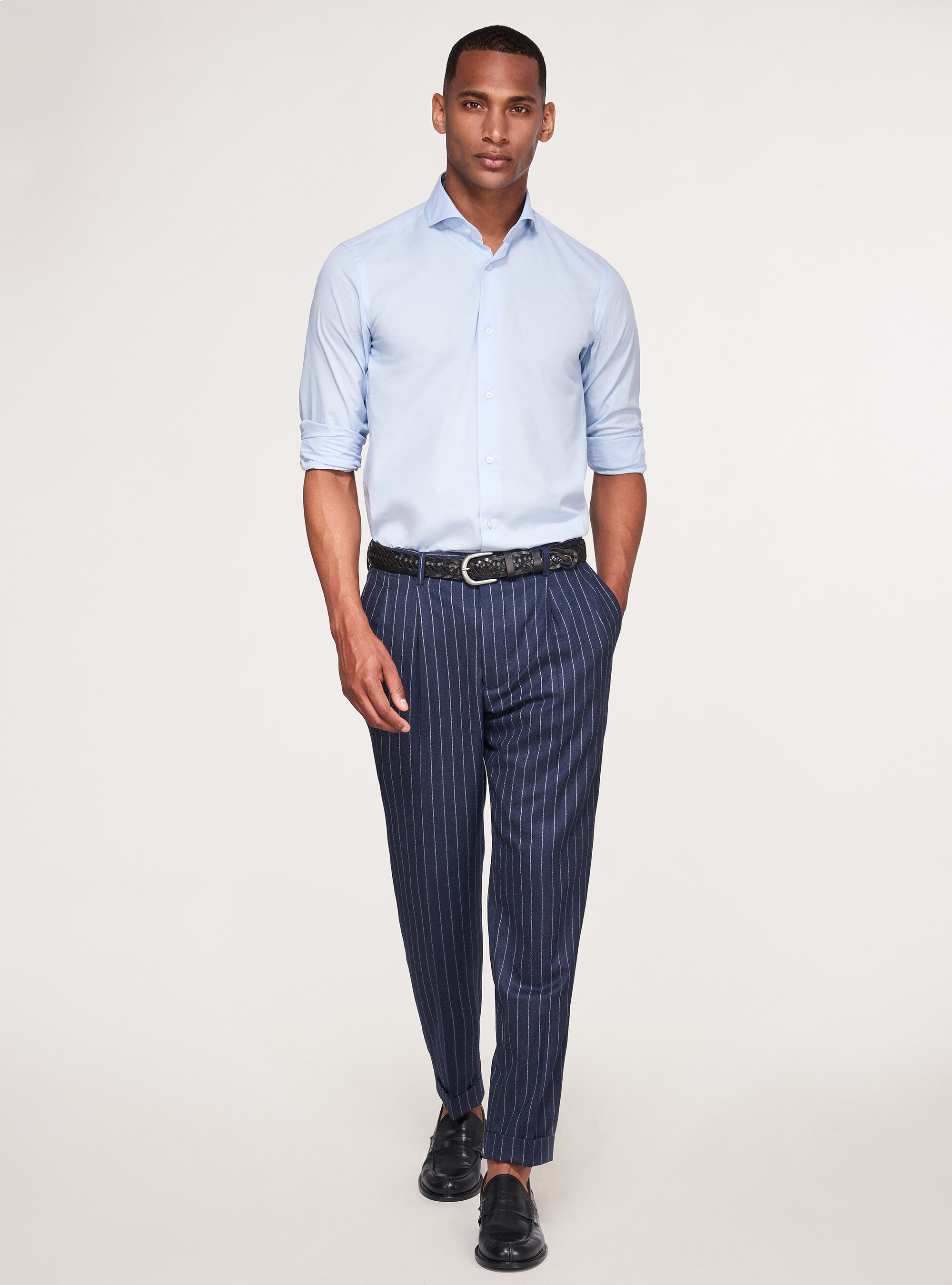 Pinstripe shop capri pants