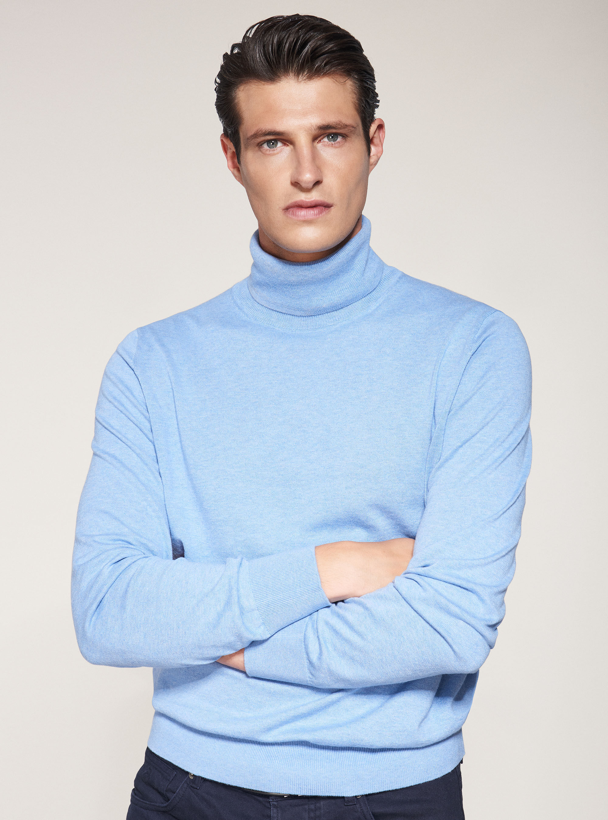 Turtleneck in cotton silk and cashmere