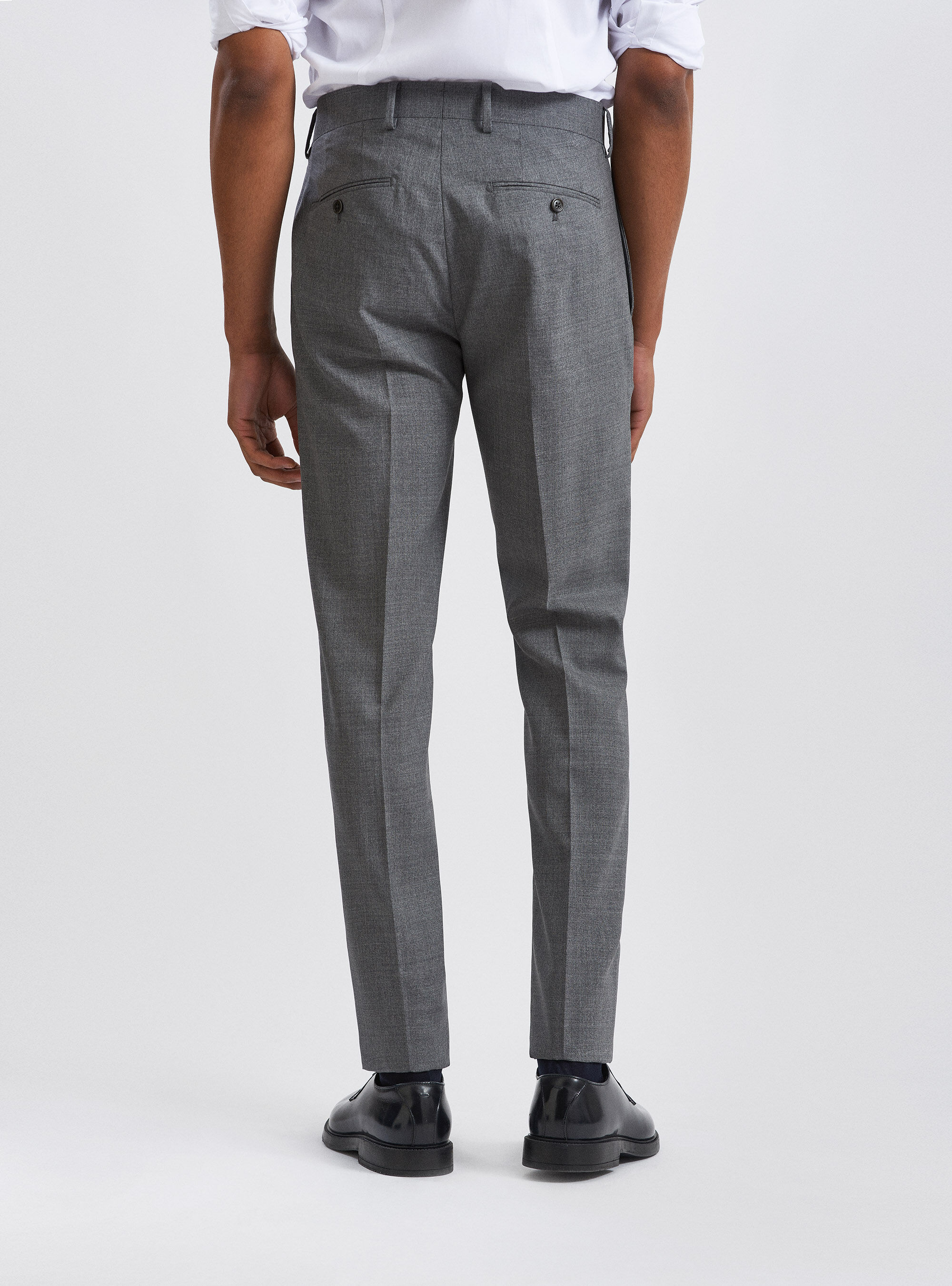 Pantaloni per abito in pura lana tessuti Vitale Barberis Canonico, GRIGIO CHIARO