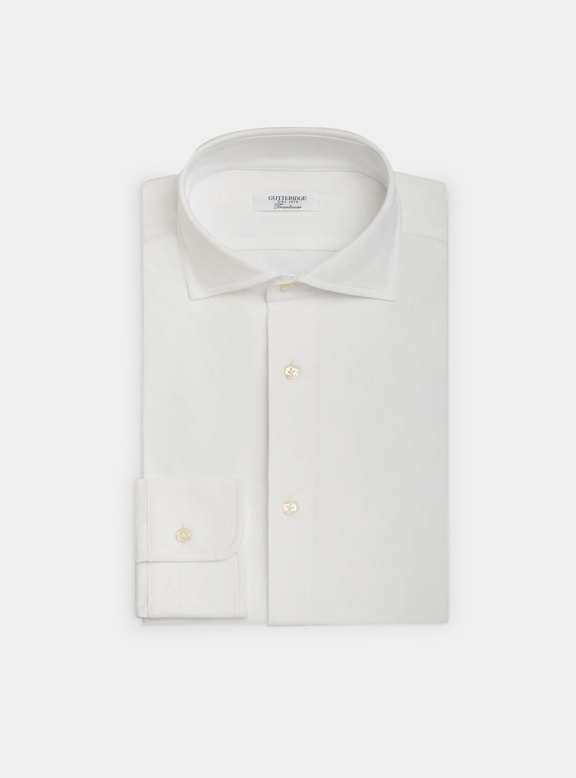 Camicia travelwear collo francese semi aperto
