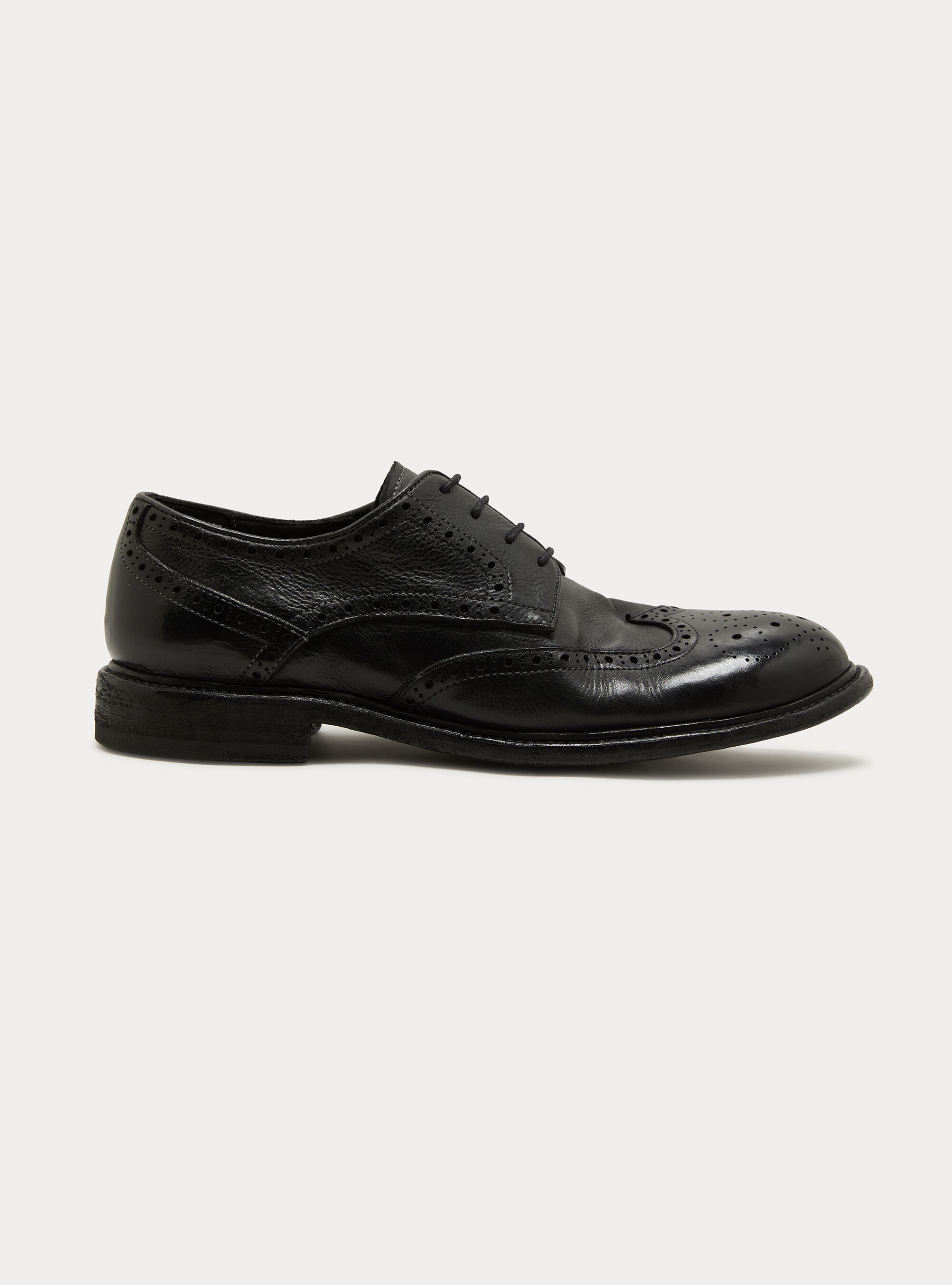 Textured Leather Lace-Up Derby Shoes
