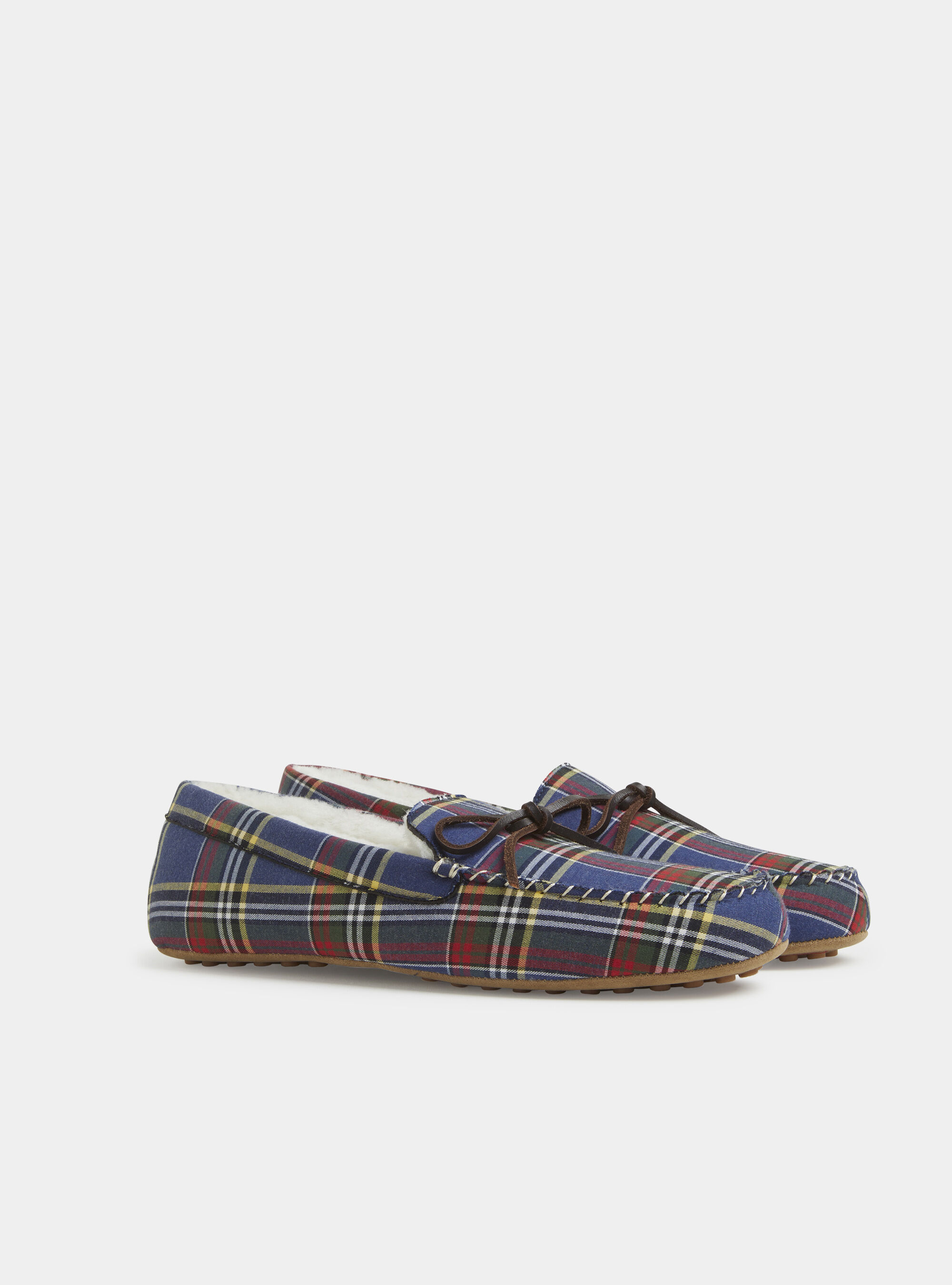 Plaid flannel slippers