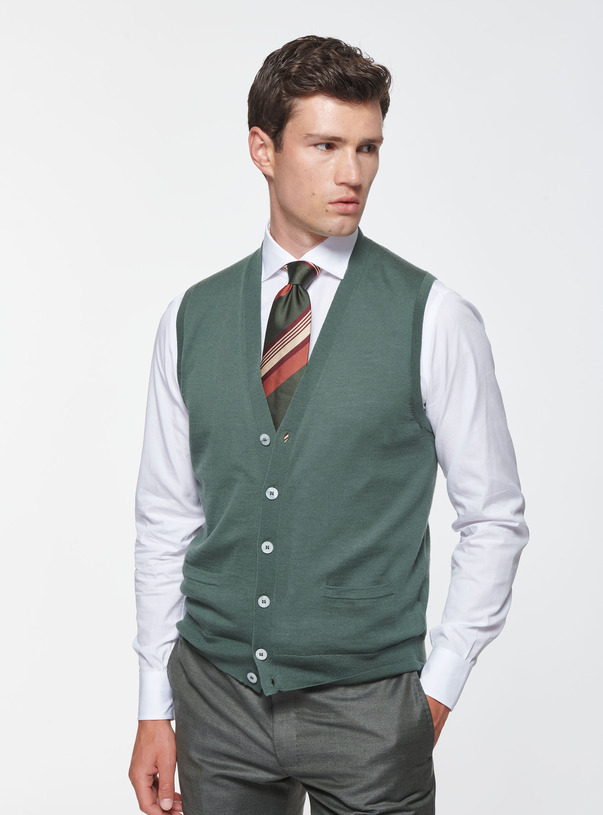 Merino wool sweater cheap vest mens
