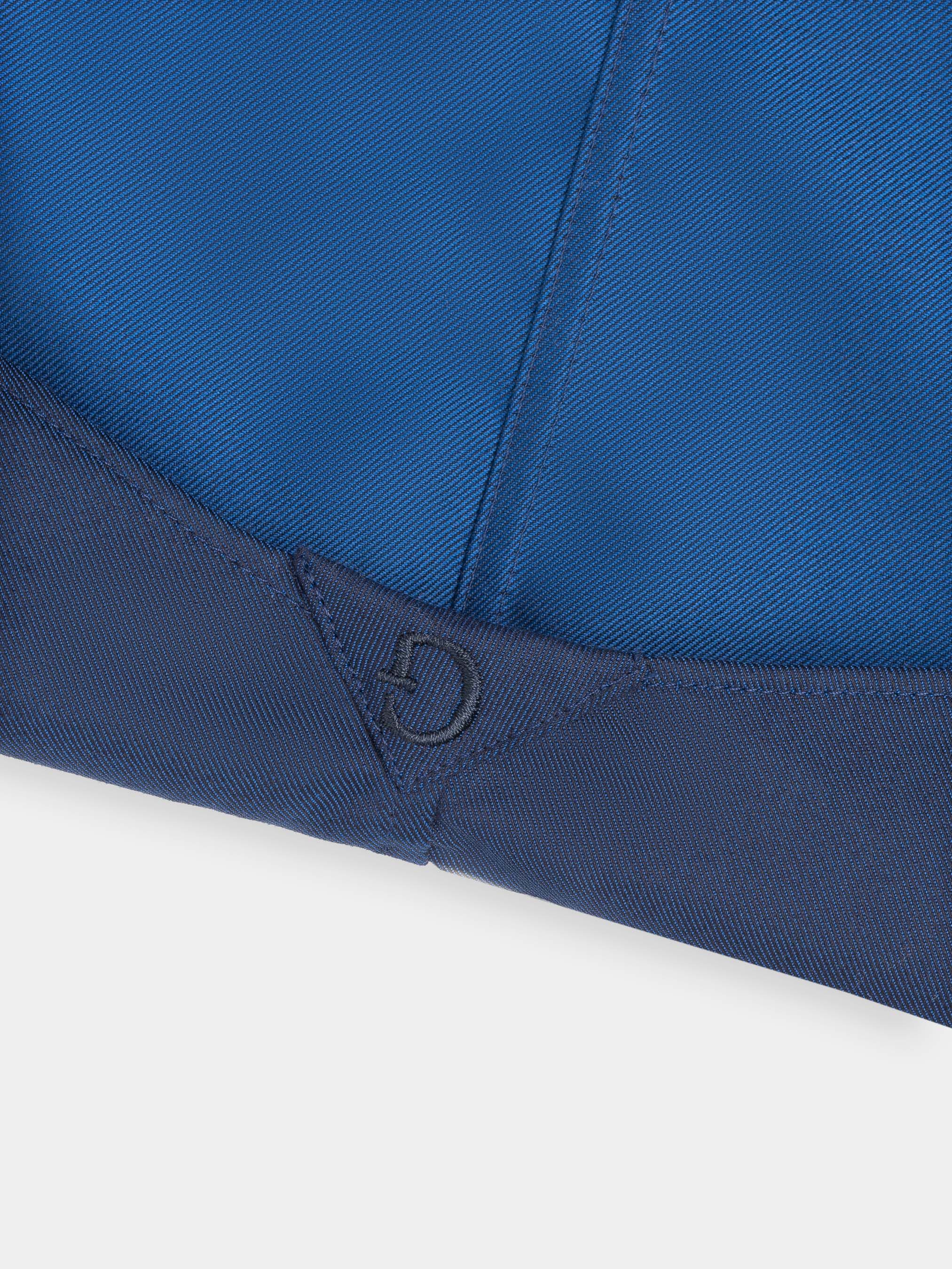 Camicia slim fit in twill di cotone, BLU