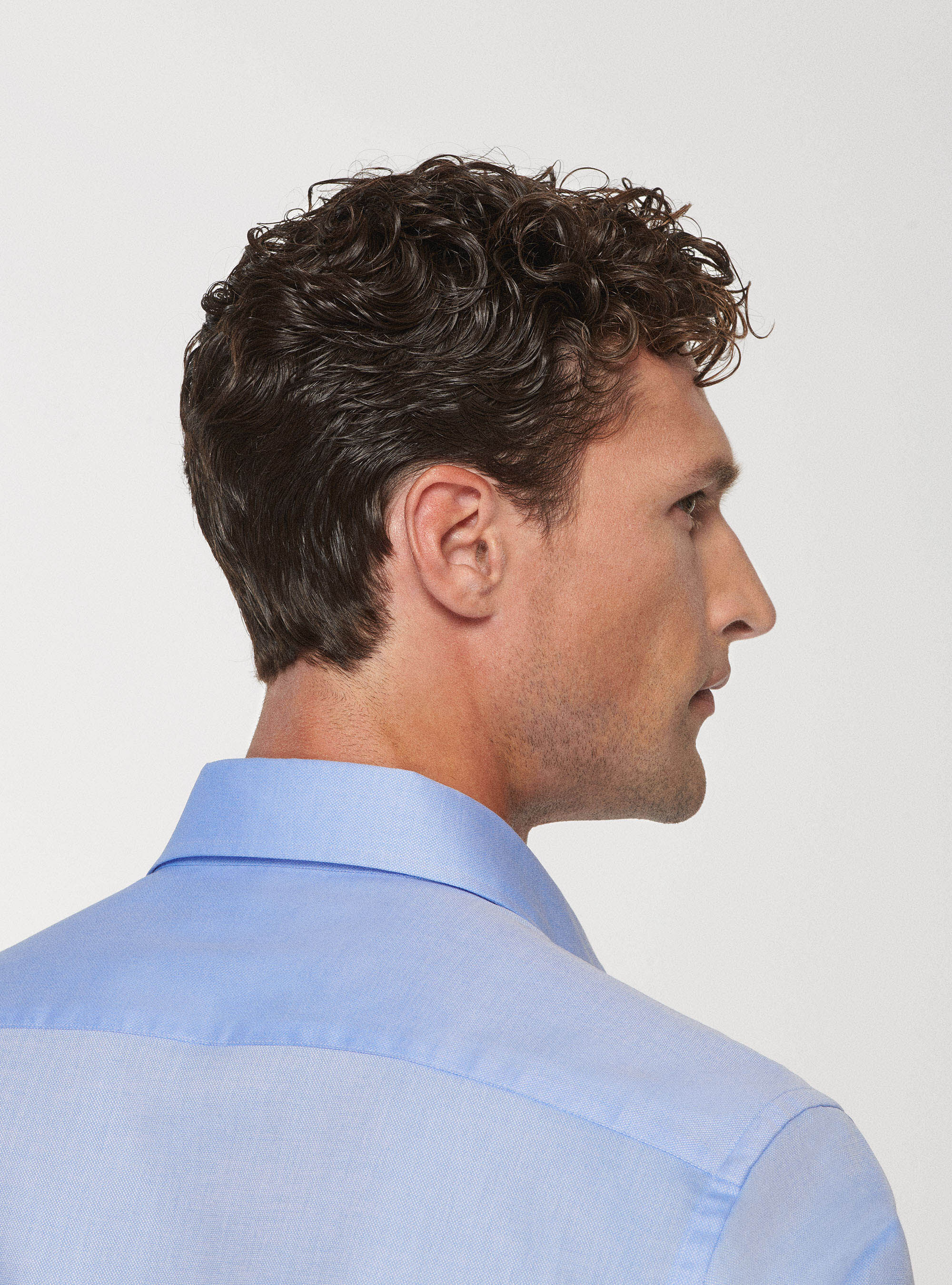 Pure textured cotton shirt, LIGHT BLUE