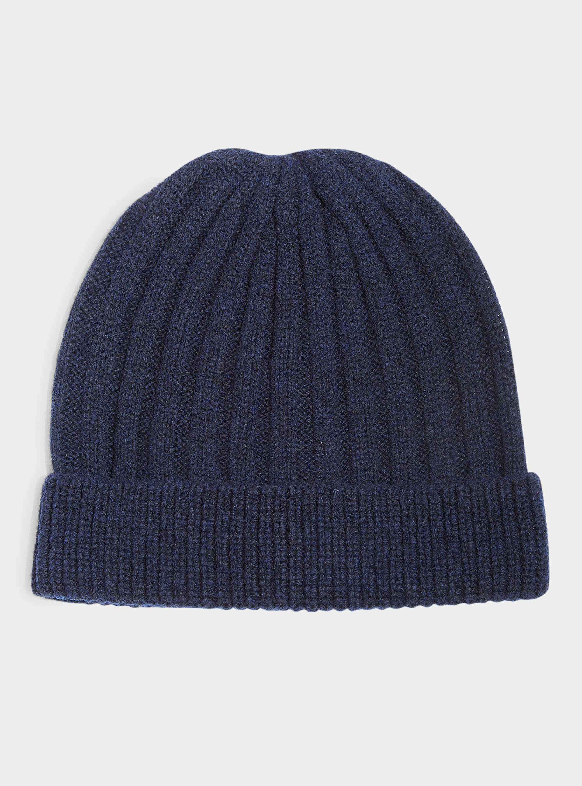 Wool and cashmere hat, NAVY BLUE