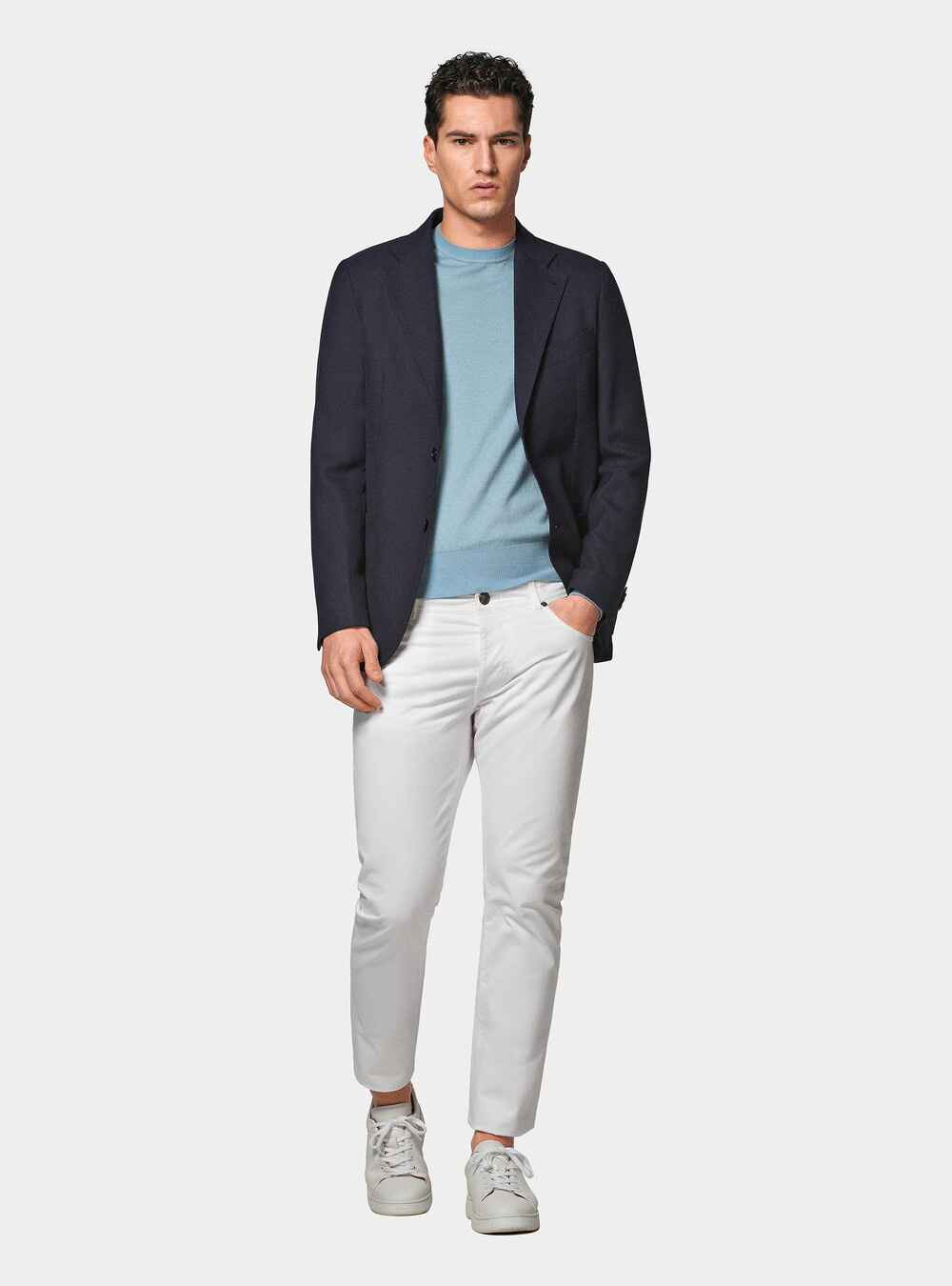 Giacca in pura lana micro texture, BLU NAVY Giacca in pura lana micro texture