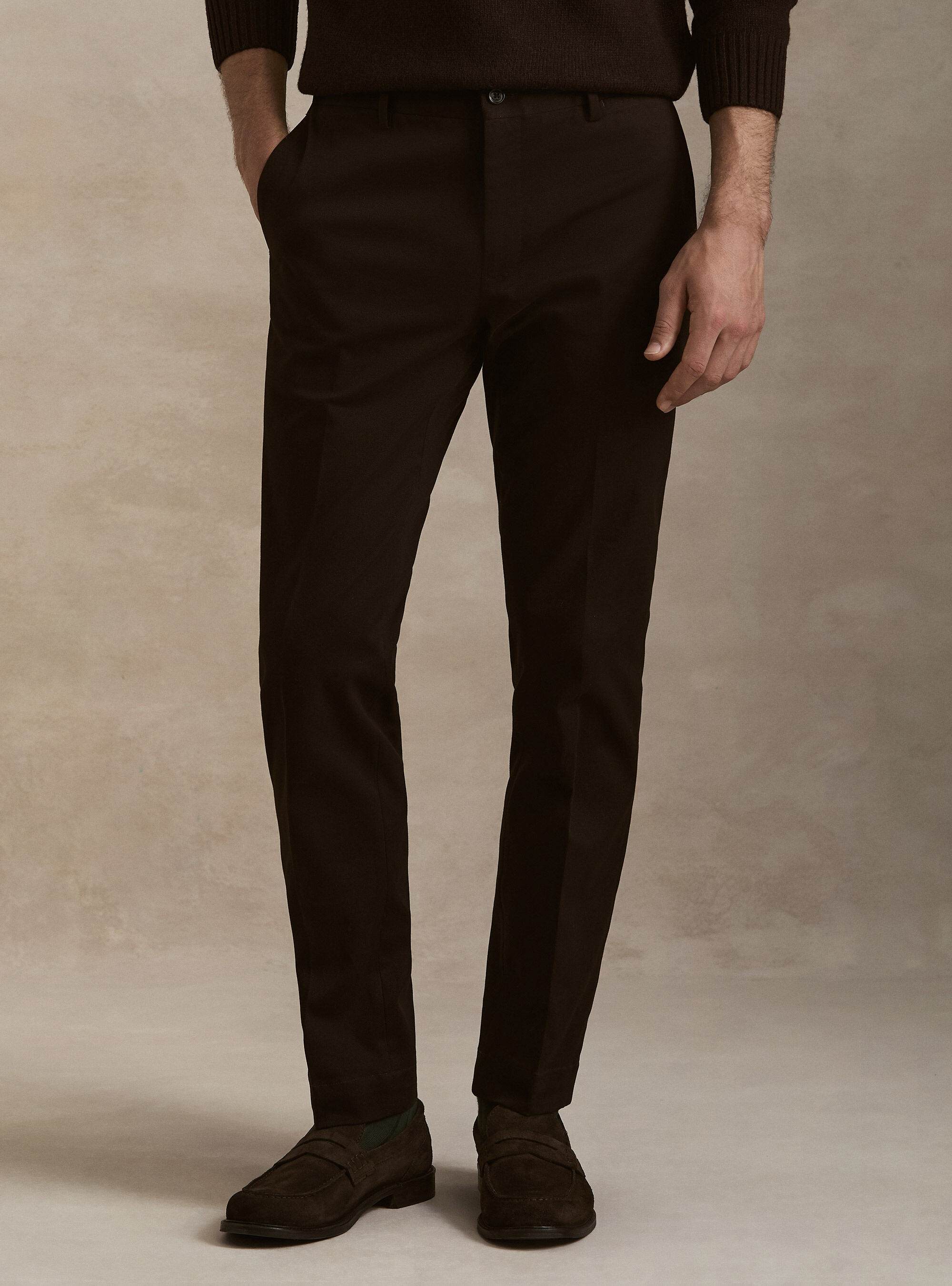 Pantalones de algod&oacute;n esmerilado
