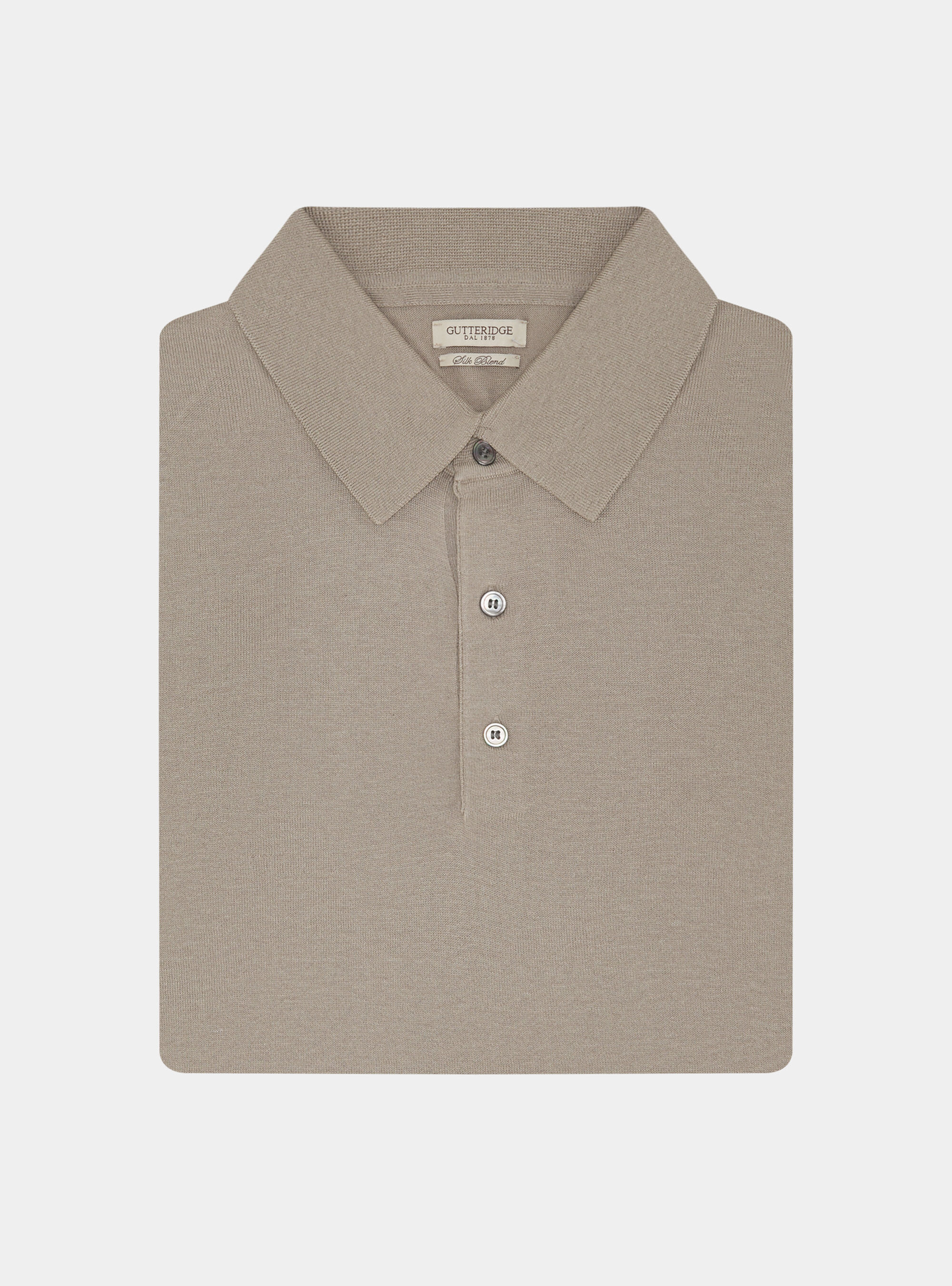 Cotton and silk knit polo shirt