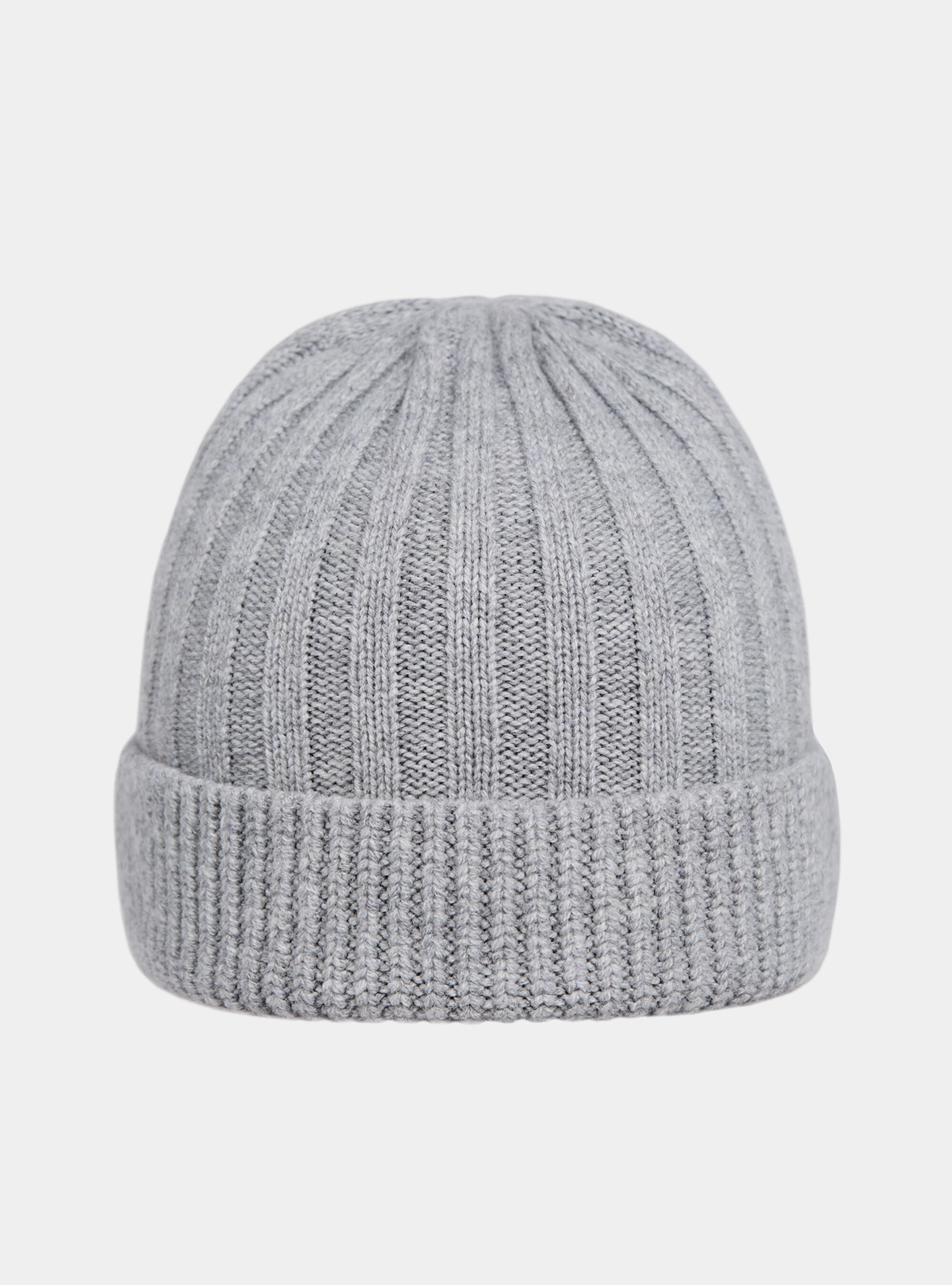 English rib cashmere blend beanie, GRIGIO MELANGE 0151C