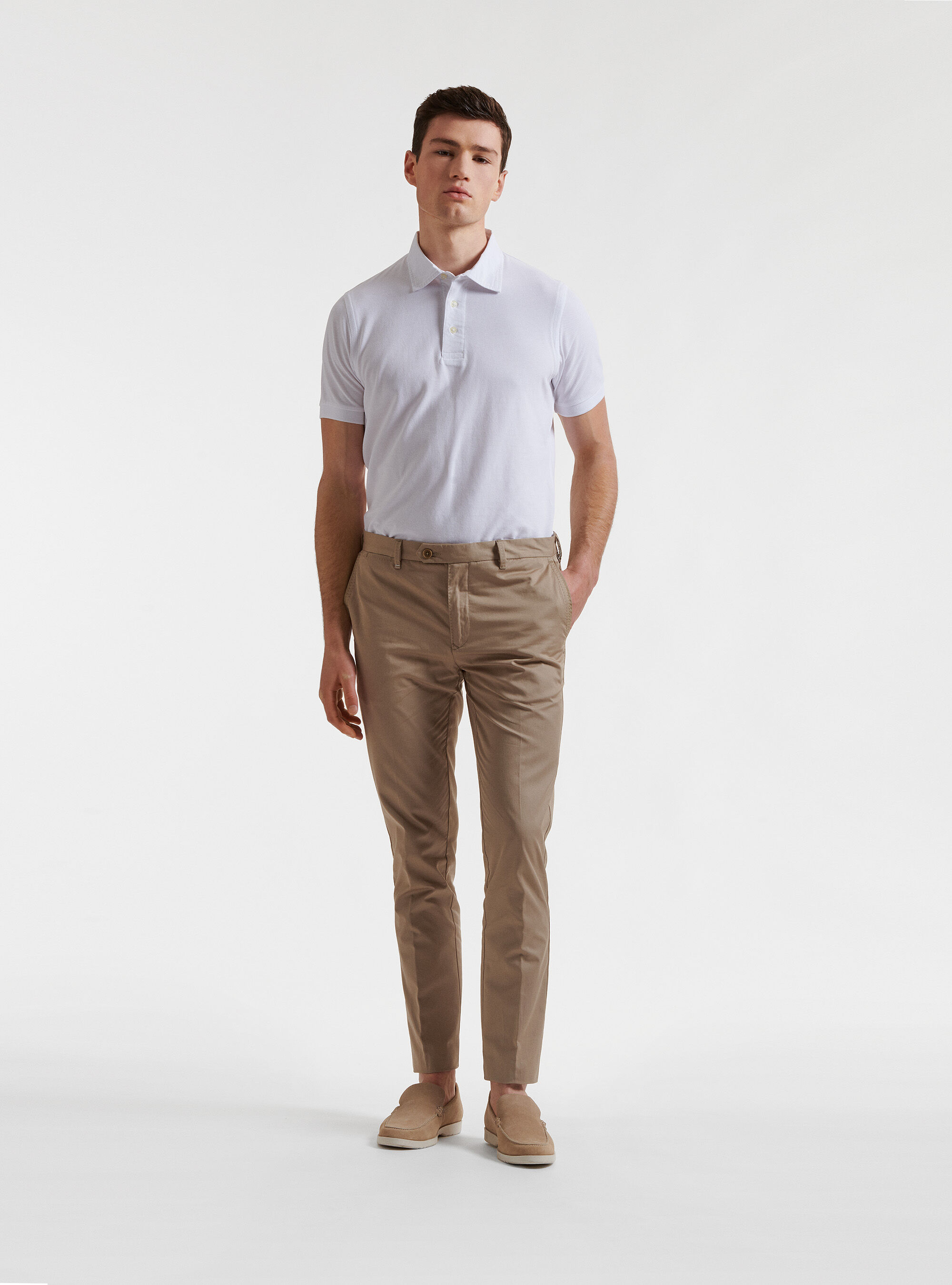 Piqu&eacute; polo shirt with shirt collar, WHITE