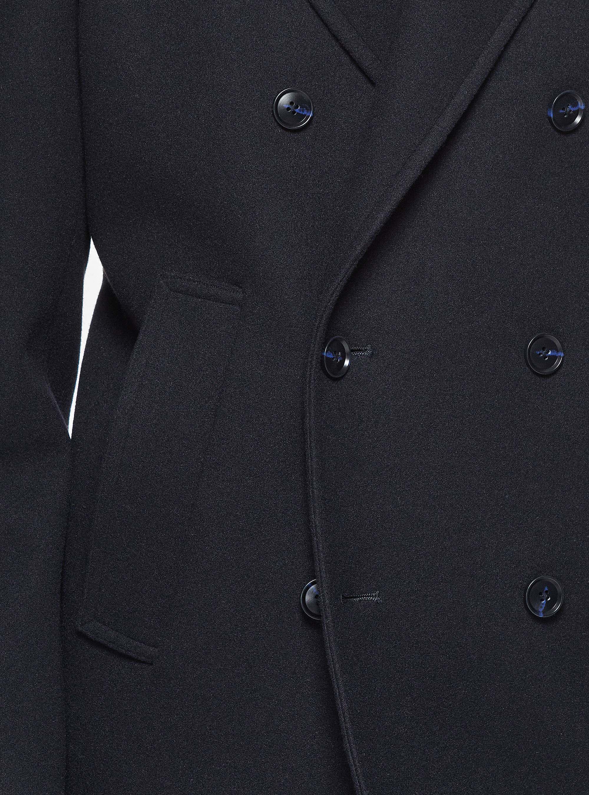 Solid-coloured peacoat, NAVY BLUE