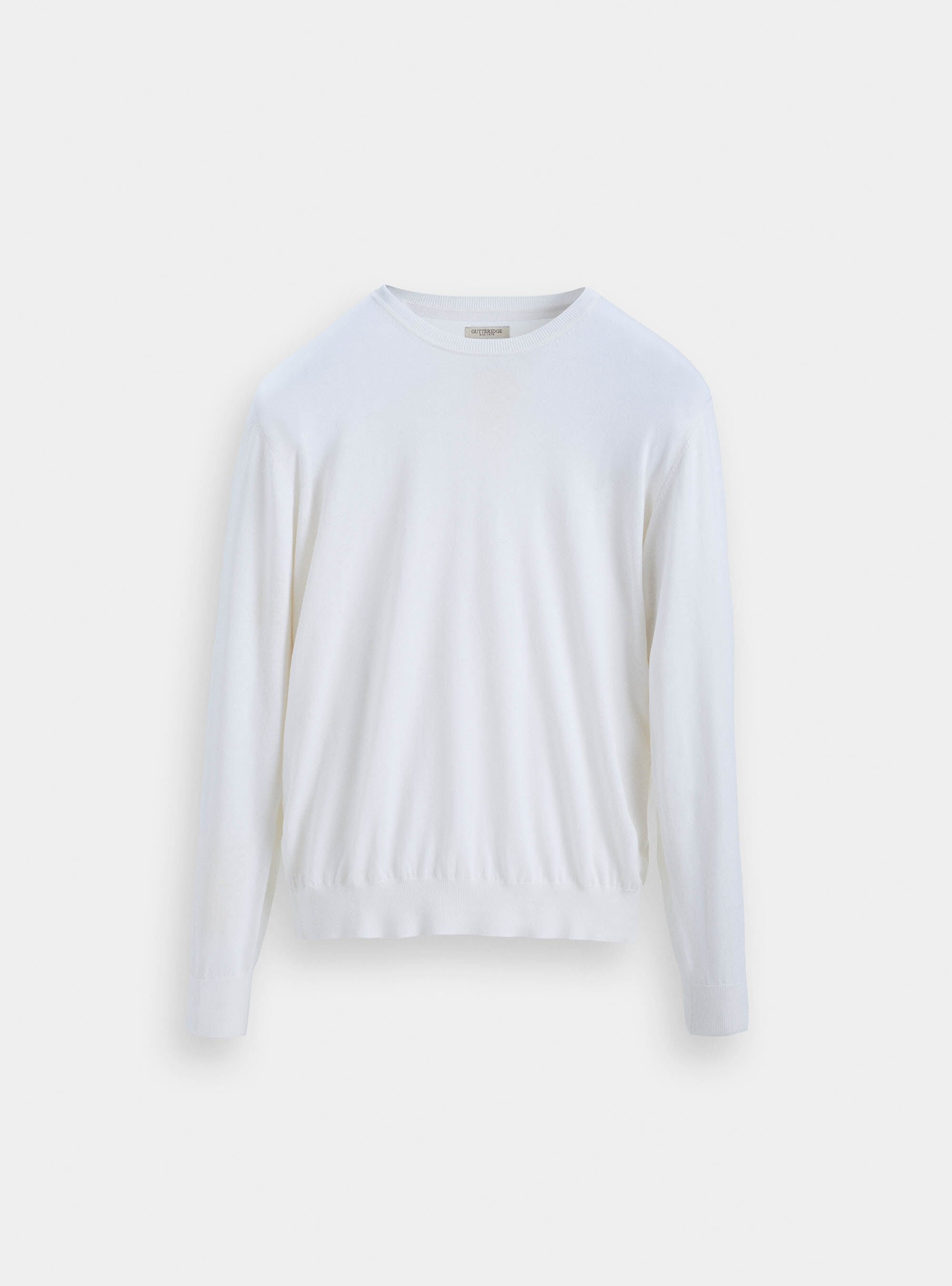 Silk and cotton crew-neck sweater, WHITE