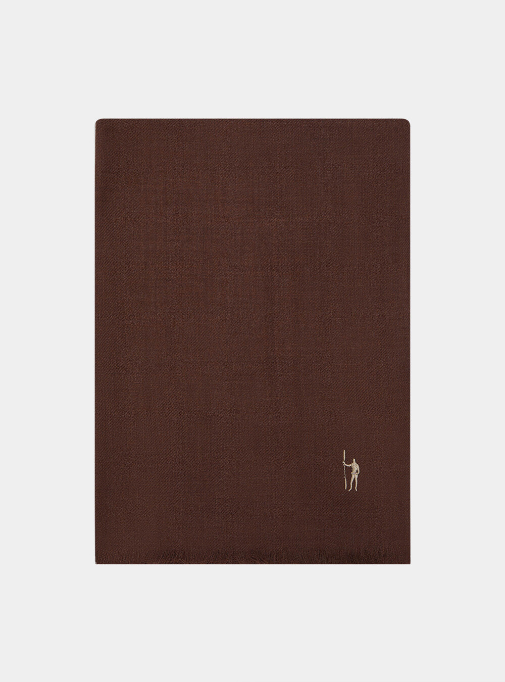 Sciarpa in lana con ricamo, MARRONE Sciarpa in lana con ricamo