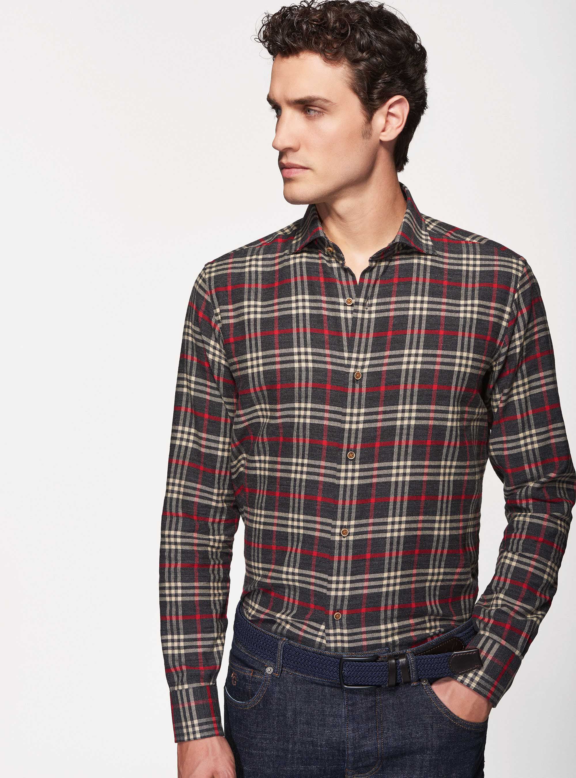 Camicie a quadri outlet in cotone