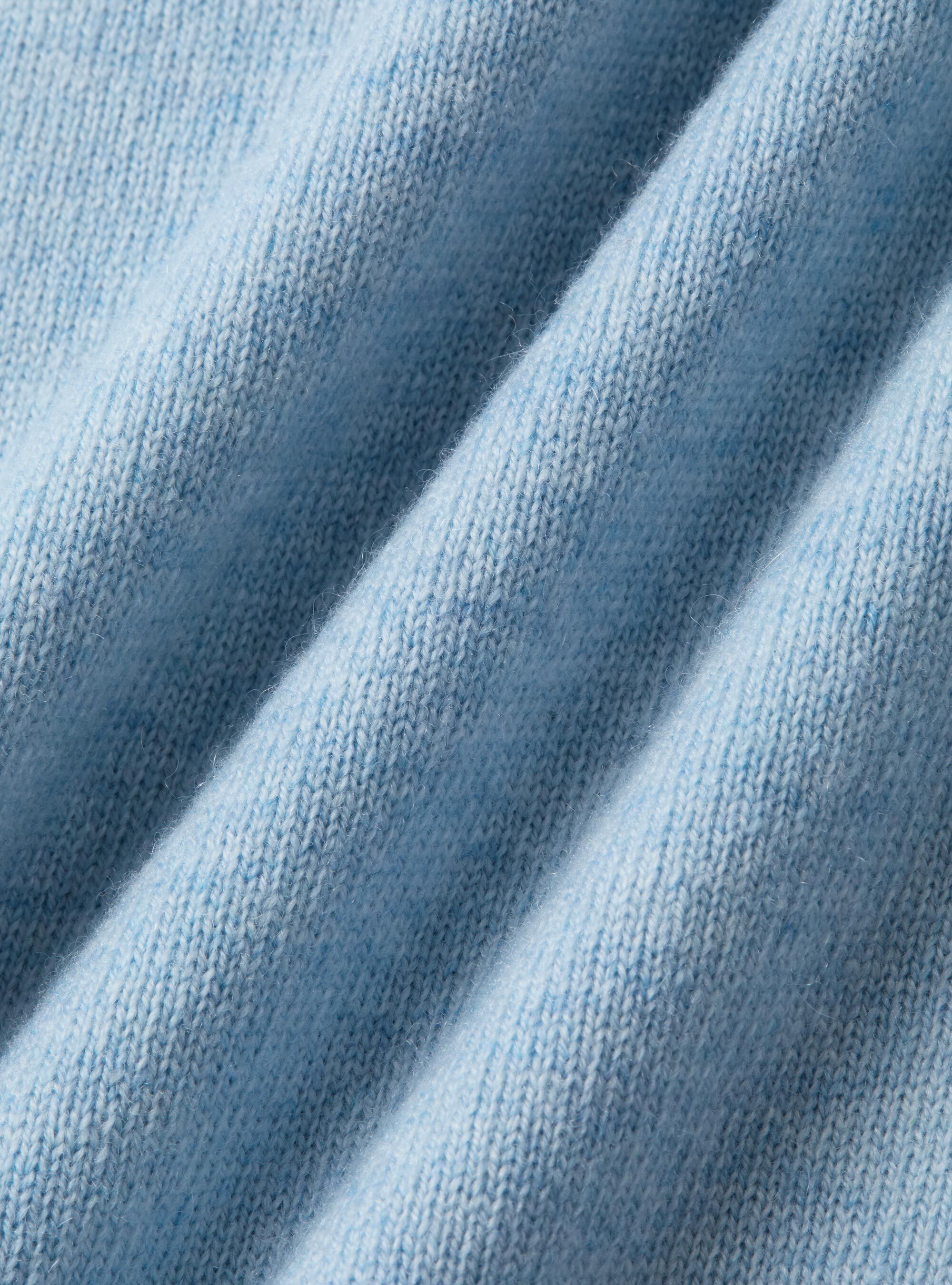 Girocollo in maglia in lana poliammide cashmere, AZZURRO POLVERE 0283C